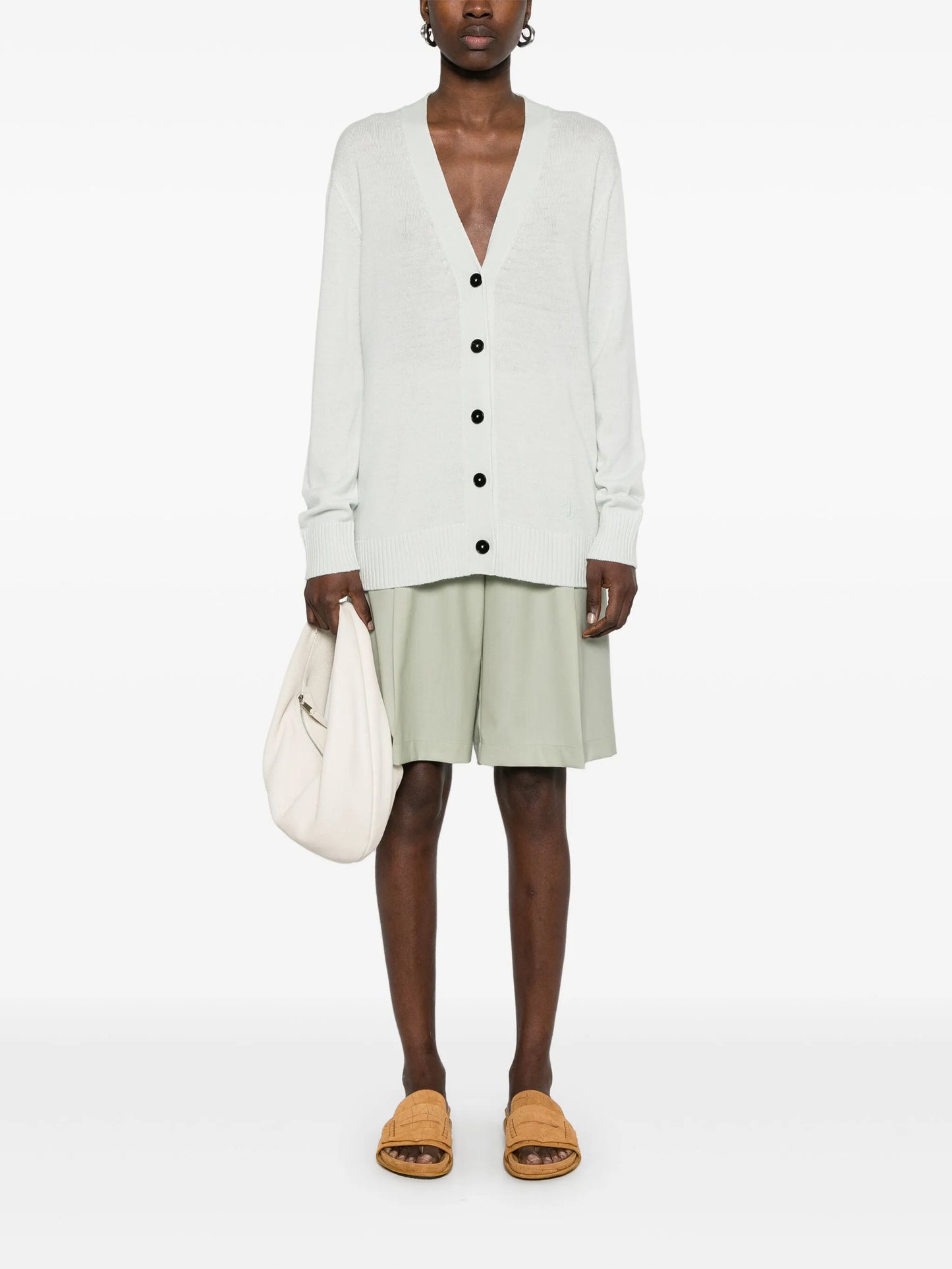 logo-embroidered cardigan