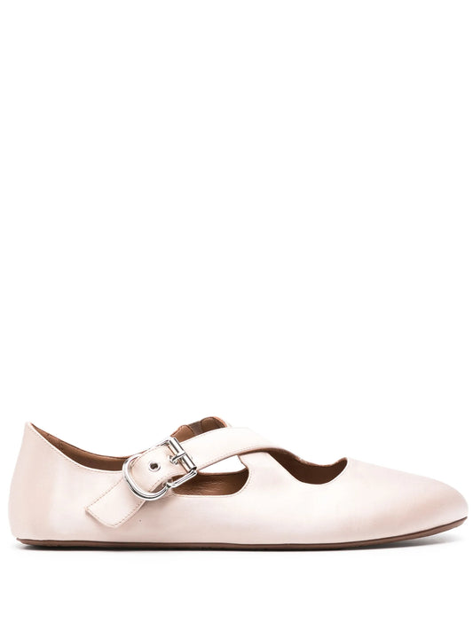 criss-cross satin ballet flats