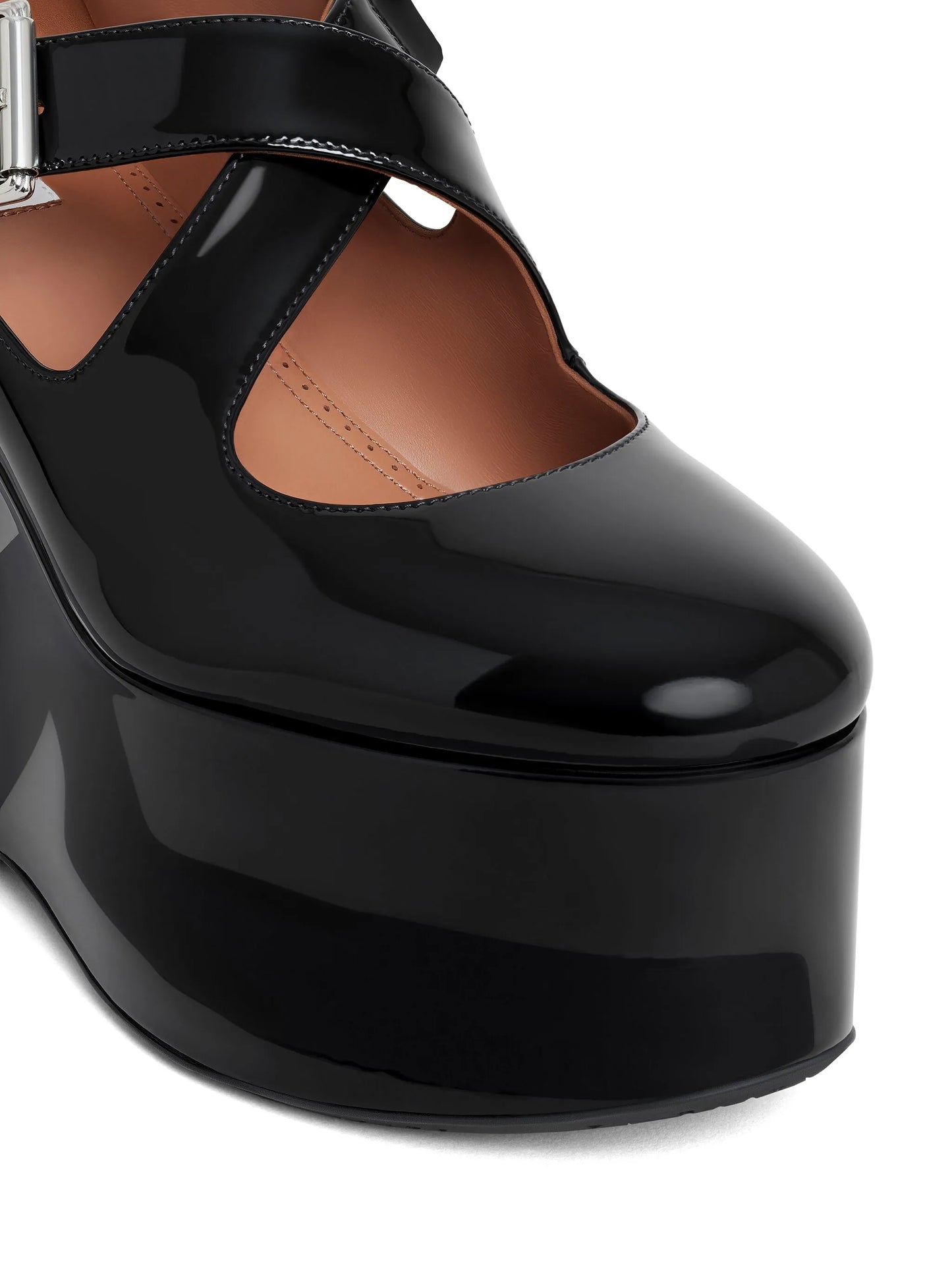 110mm wedges leather pumps