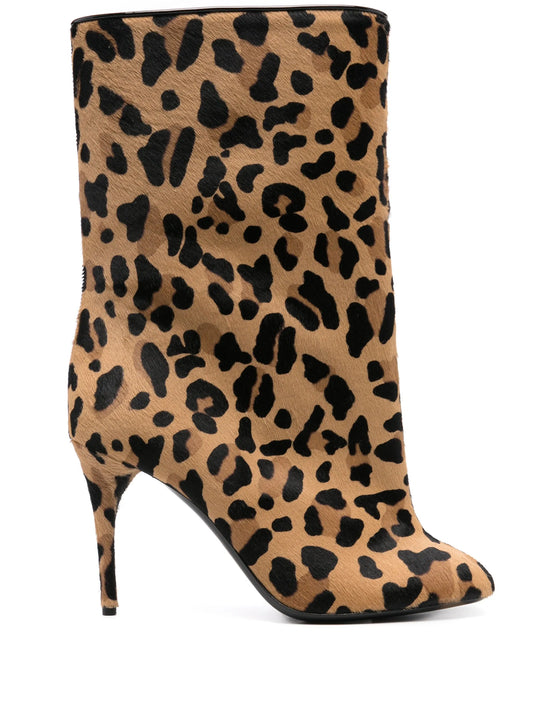 90mm leopard-print boots