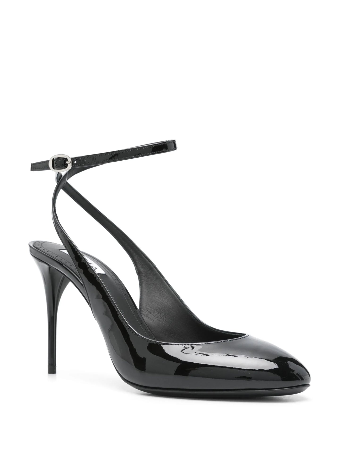 90mm patent-leather slingback pumps
