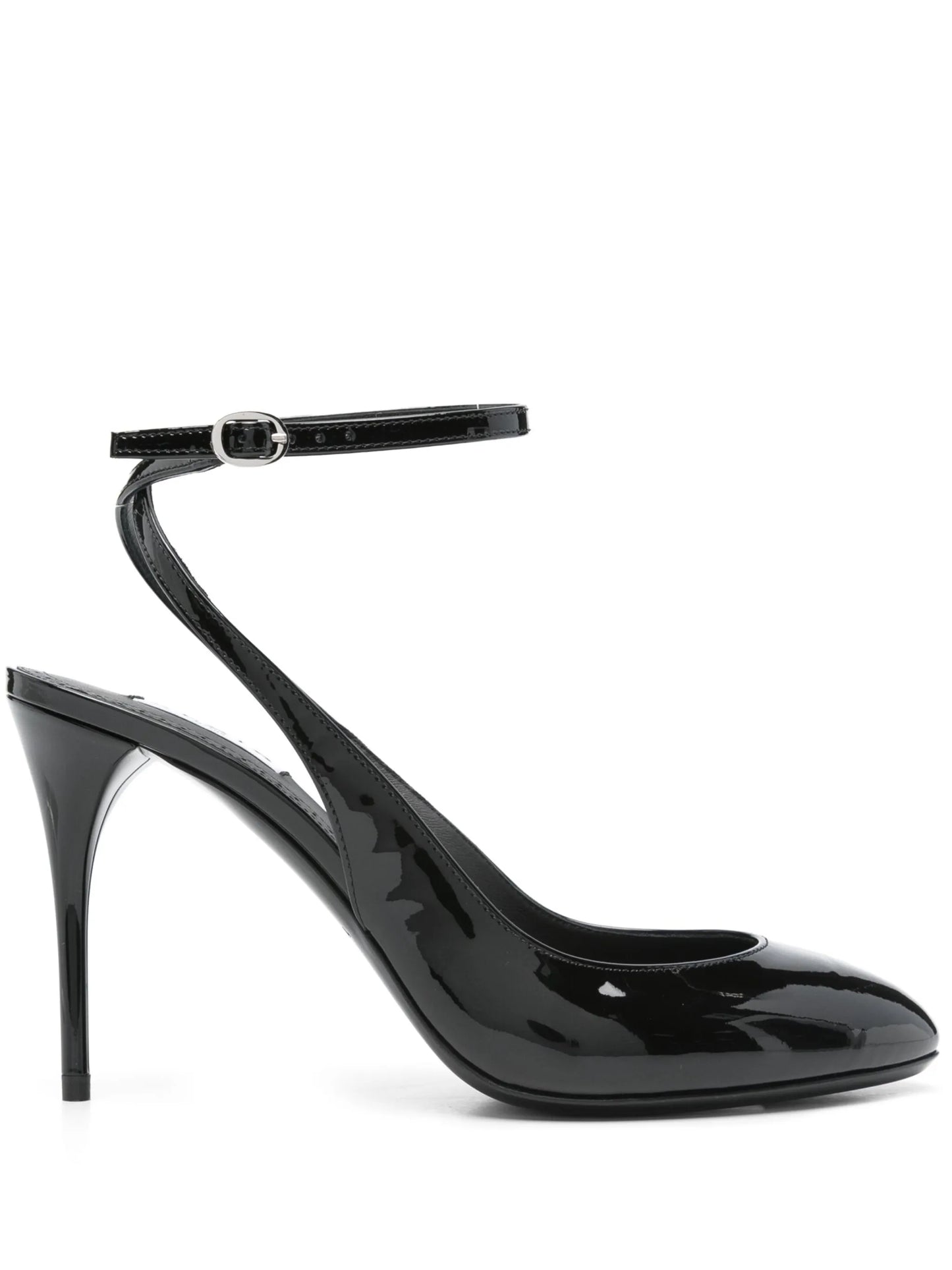 90mm patent-leather slingback pumps