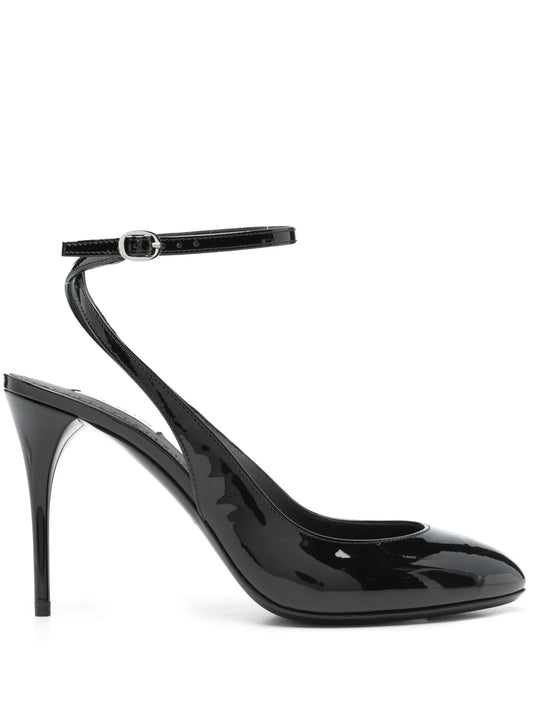 90mm patent-leather slingback pumps