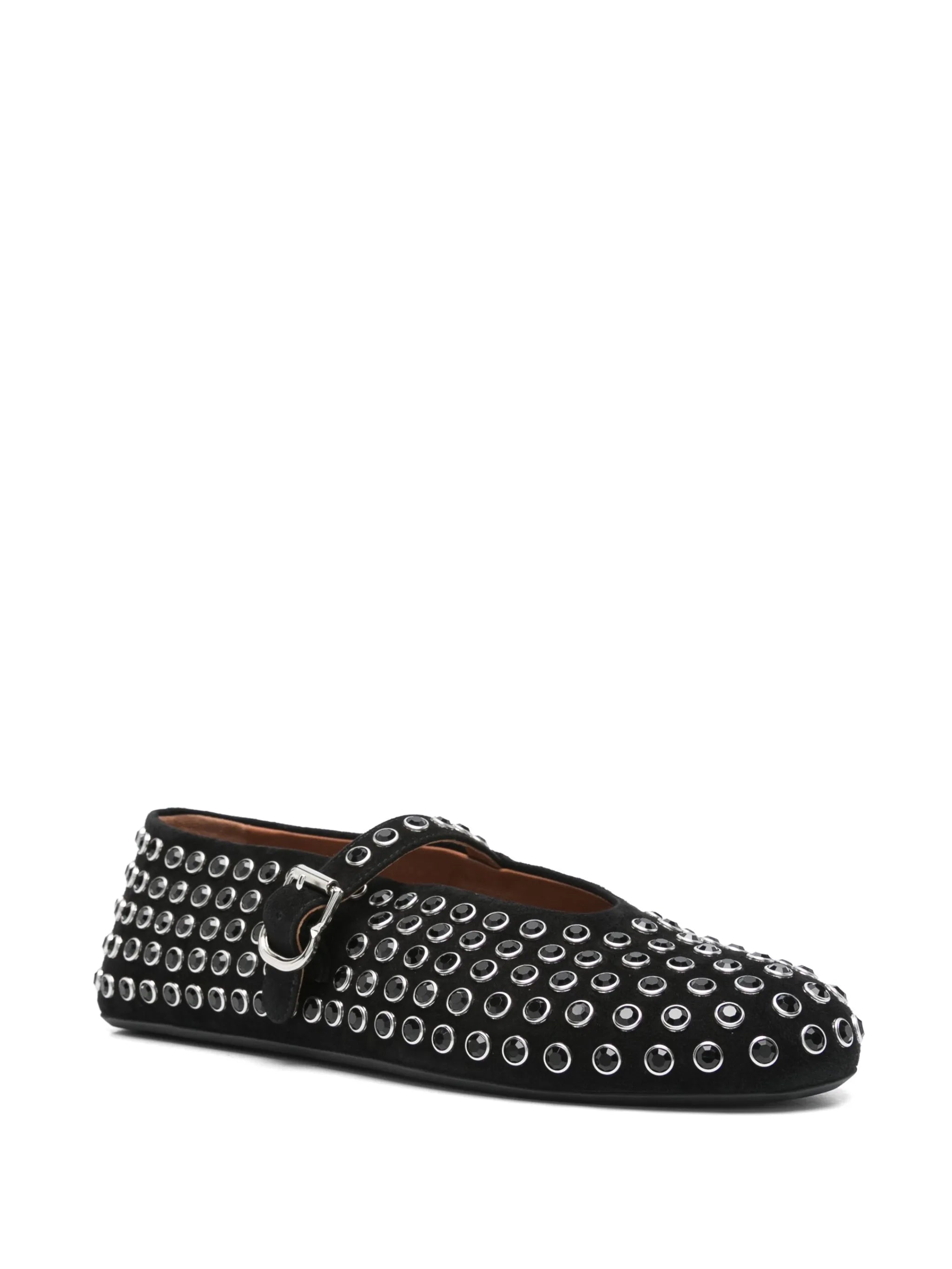 rhinestone-embellished ballet flats
