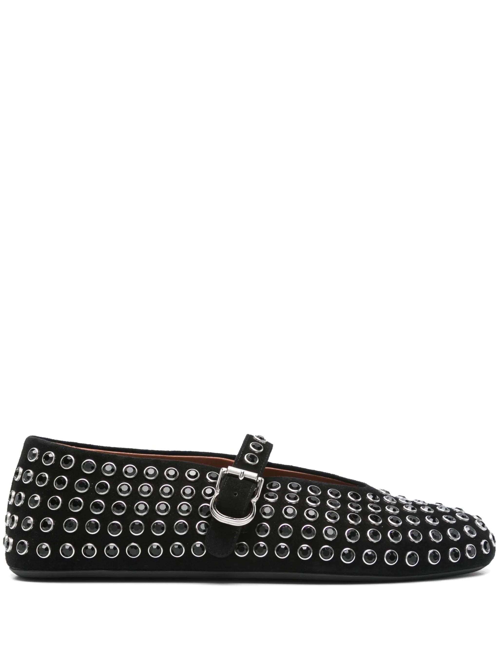 rhinestone-embellished ballet flats