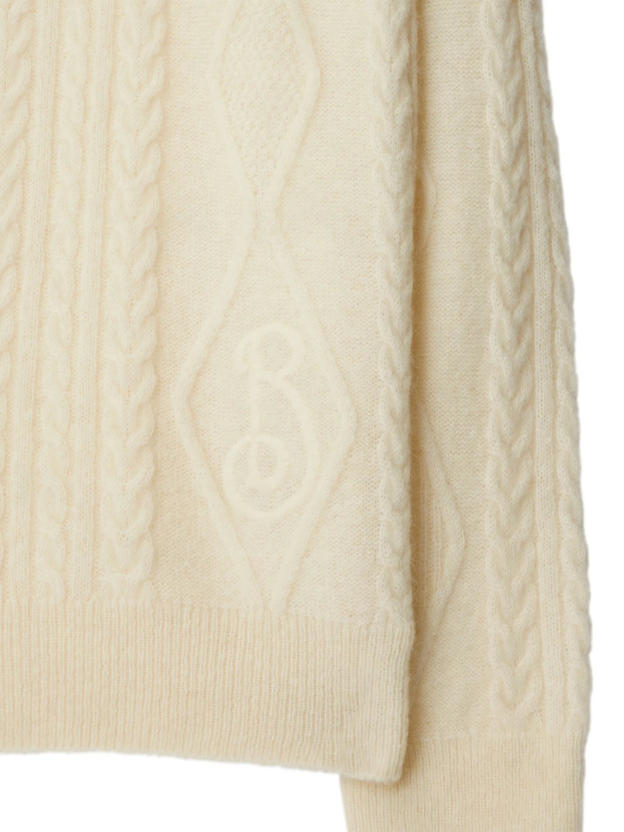 Aran-knit polo shirt