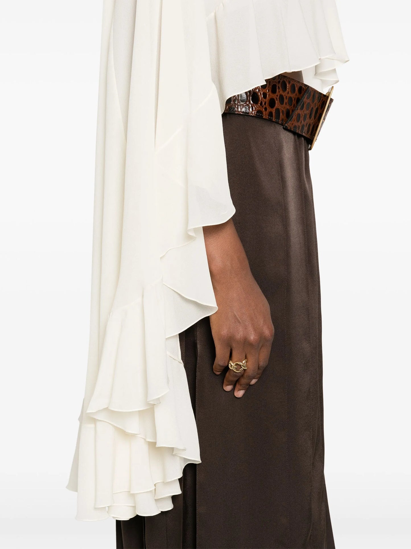 silk cape blouse