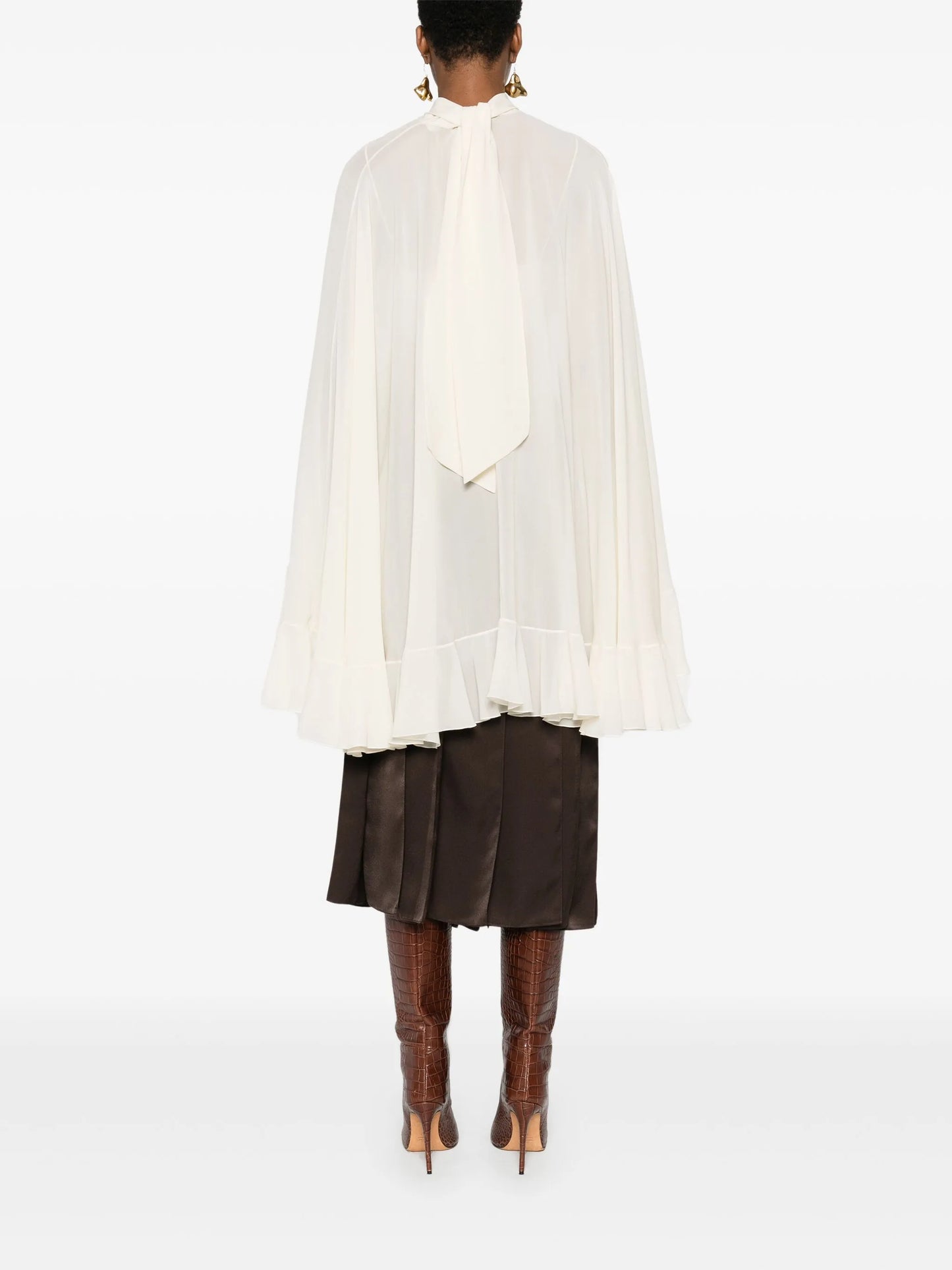silk cape blouse