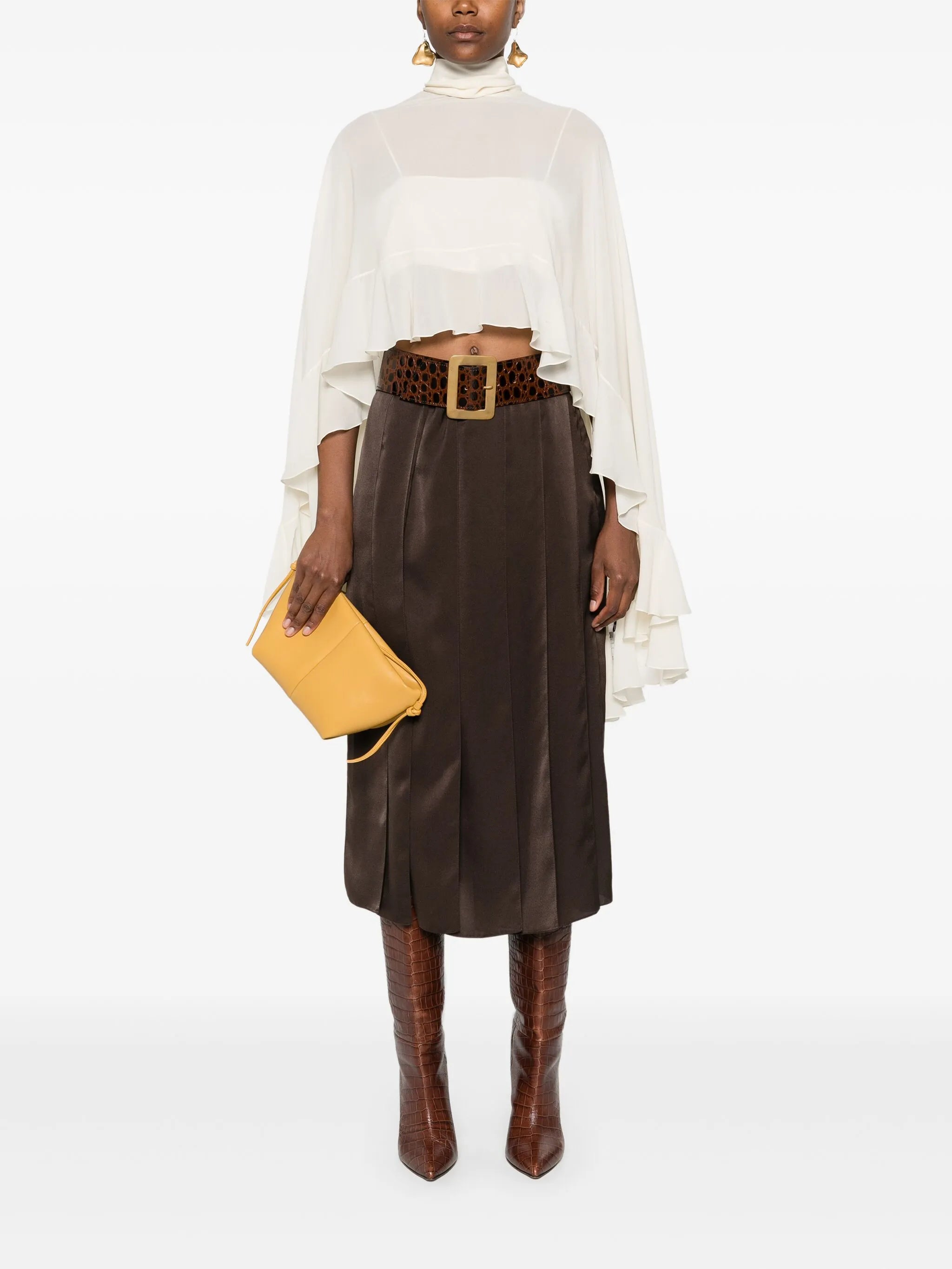 silk cape blouse