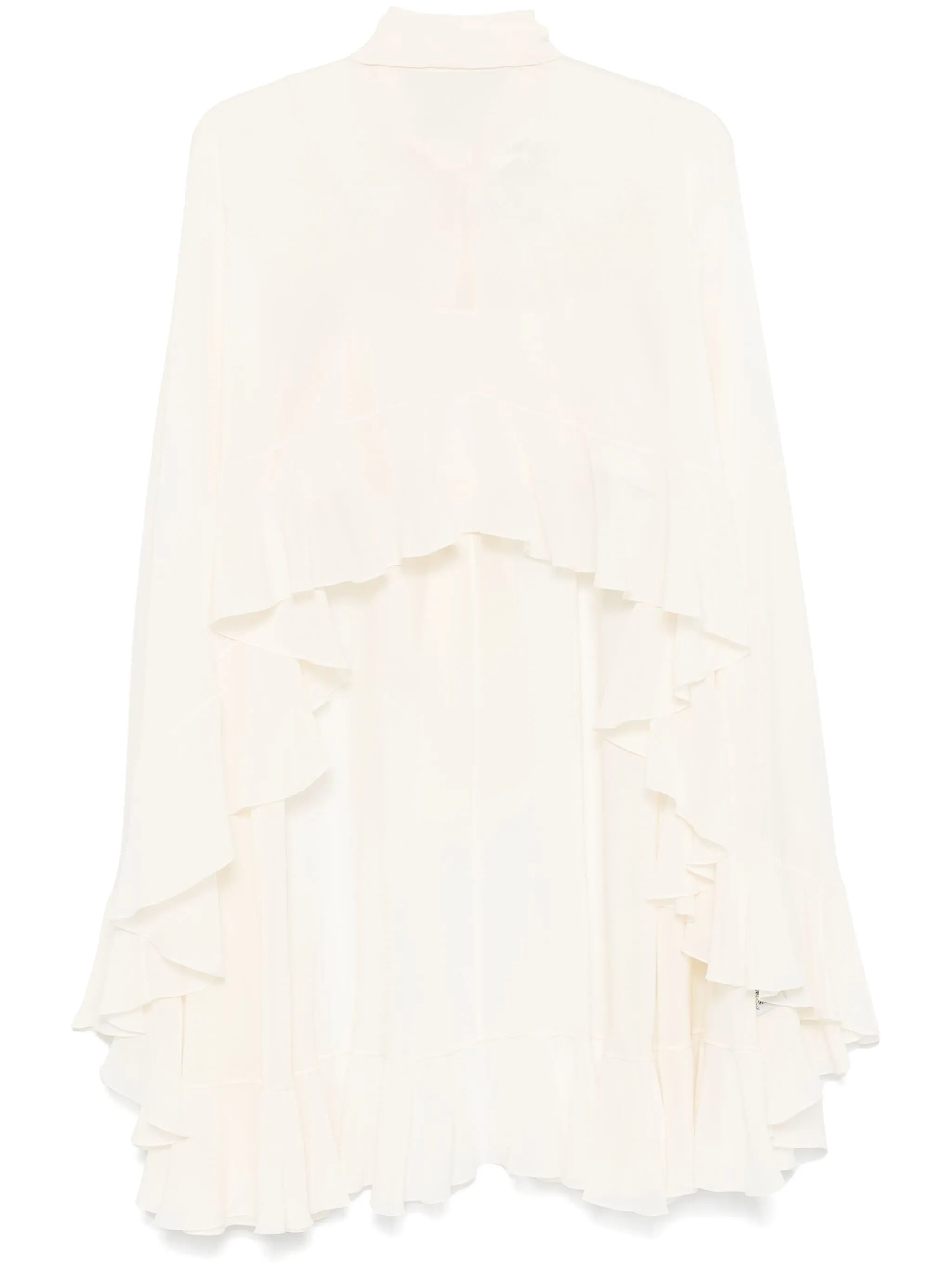 silk cape blouse