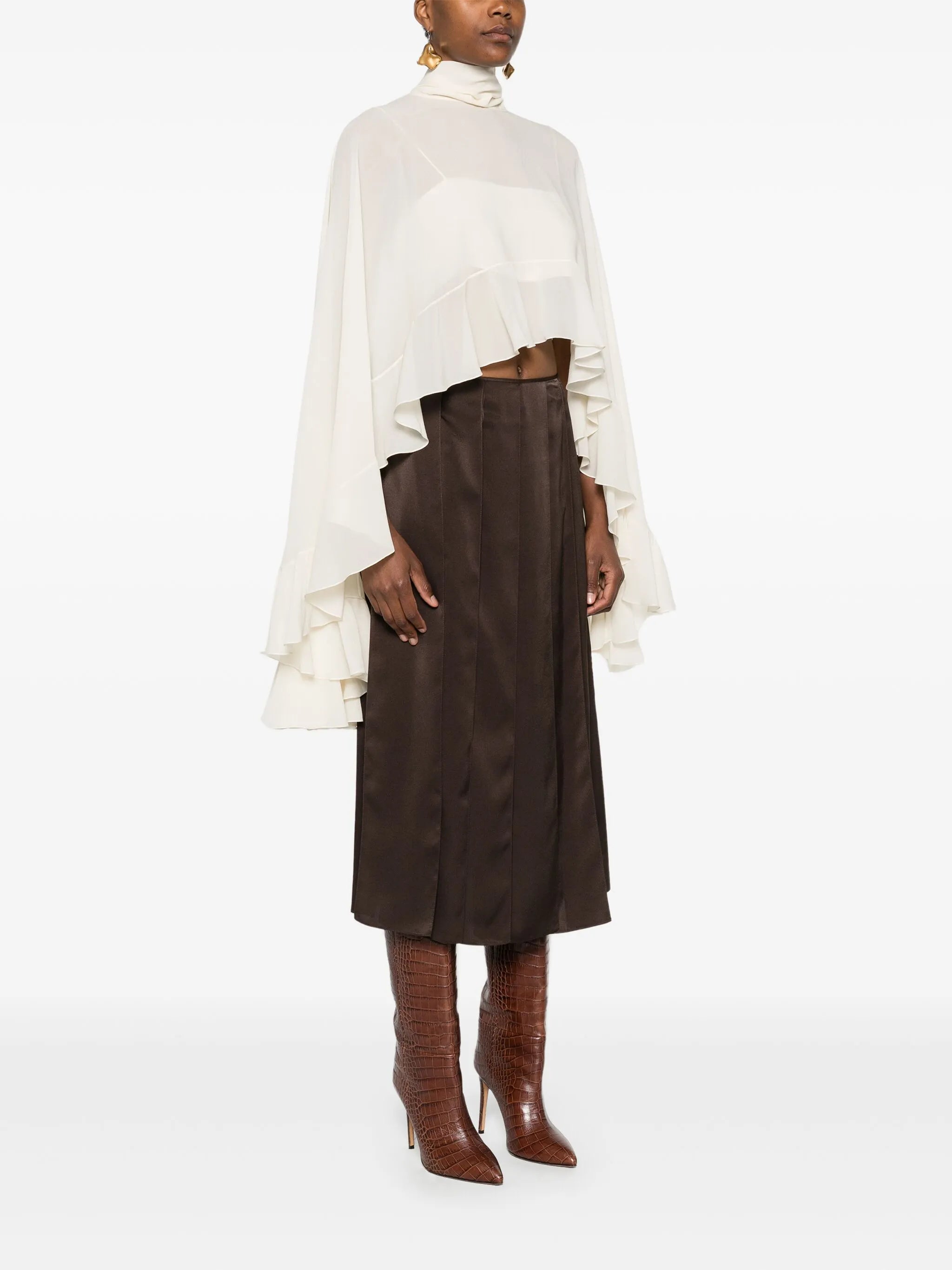 silk cape blouse