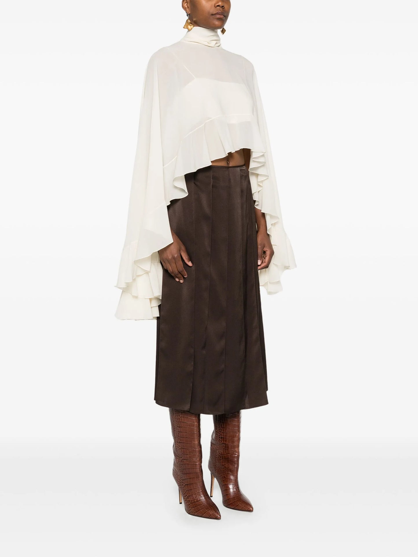 silk cape blouse