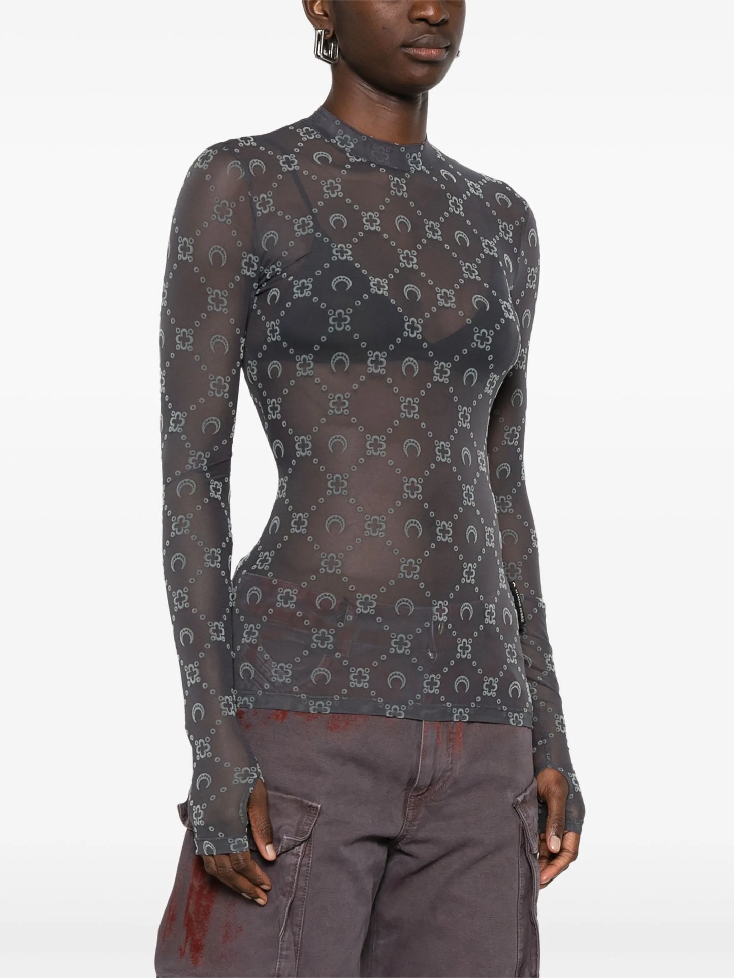 flocked-moonogram T-shirt