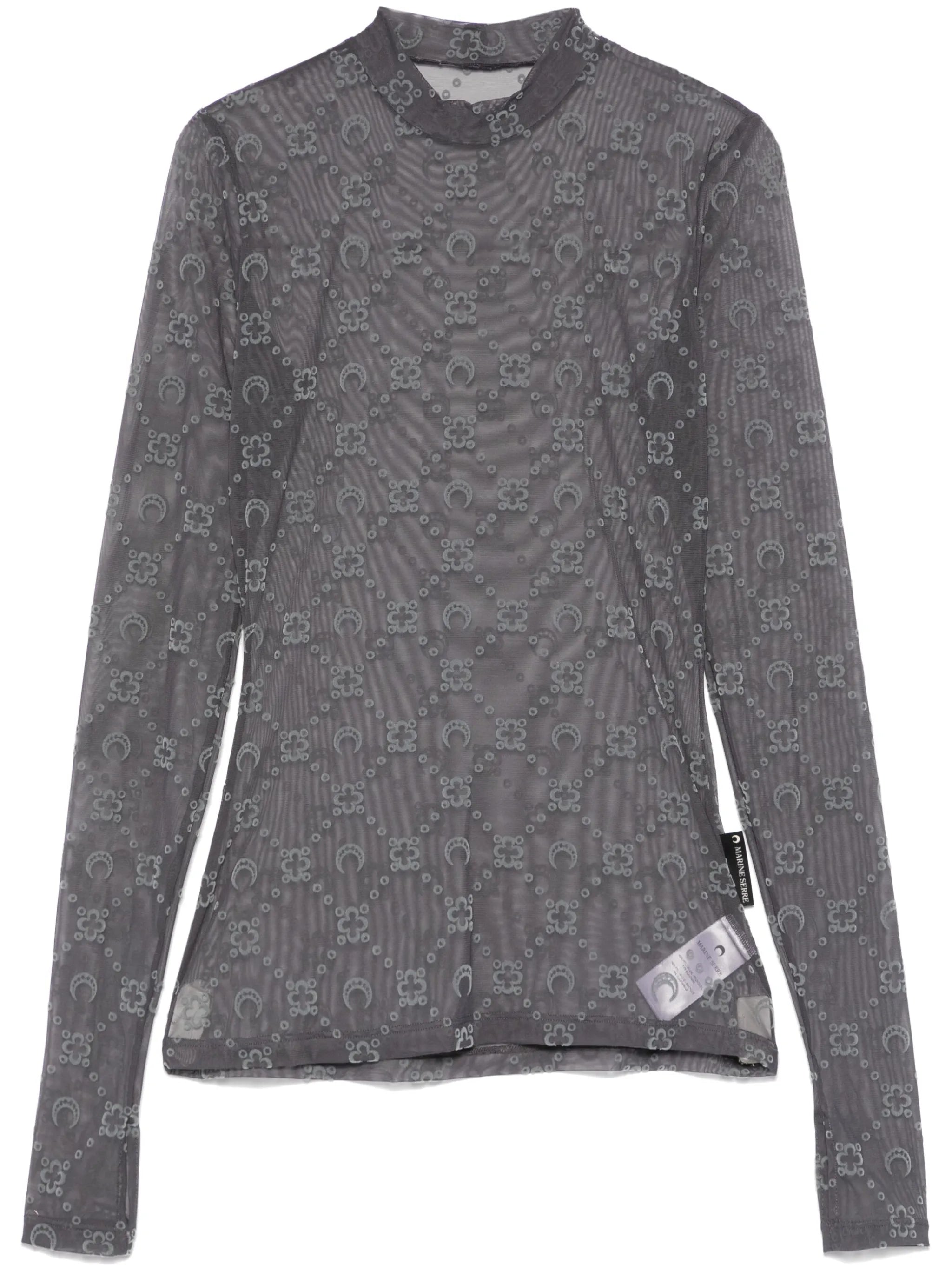 flocked-moonogram T-shirt