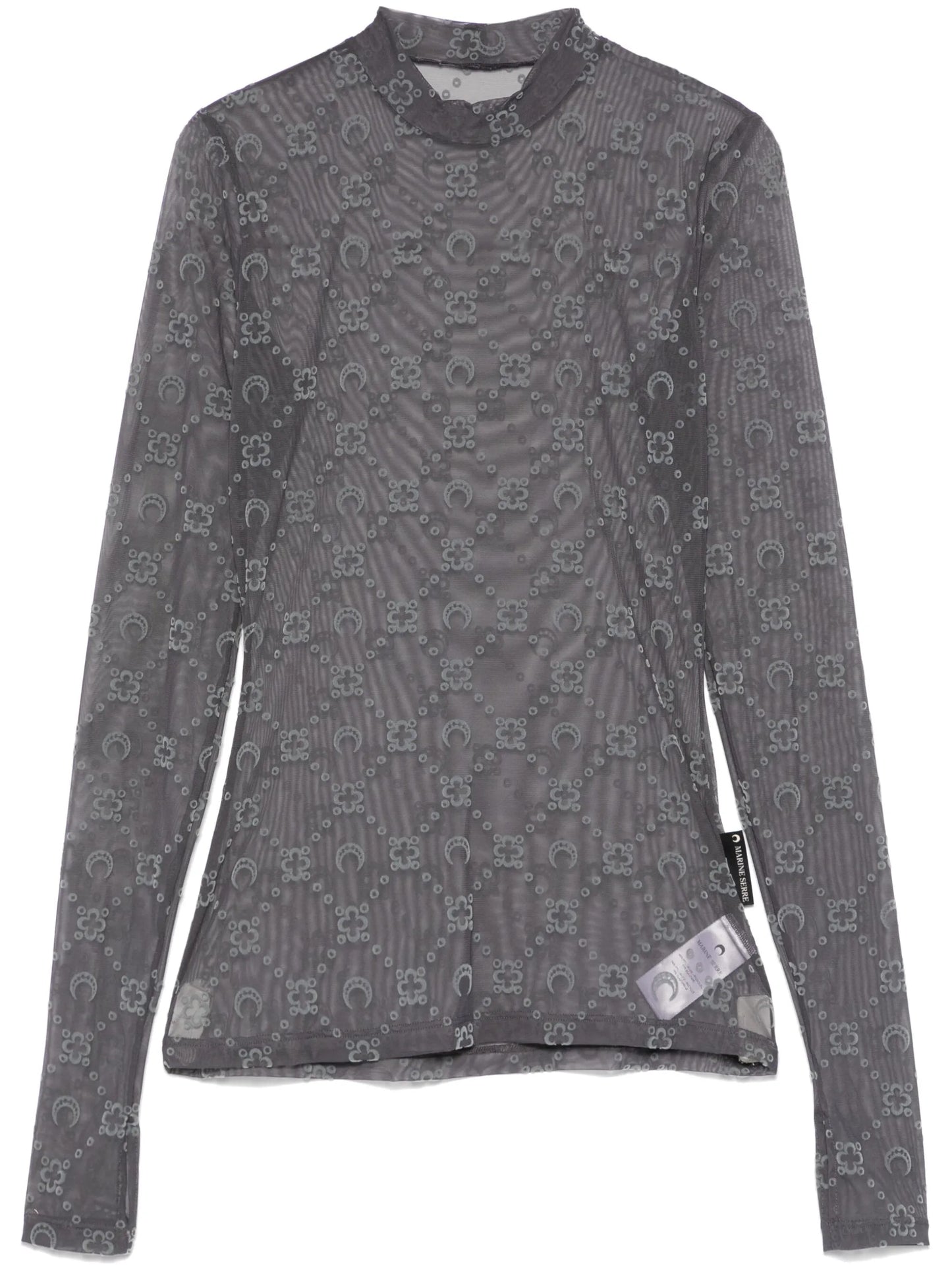 flocked-moonogram T-shirt