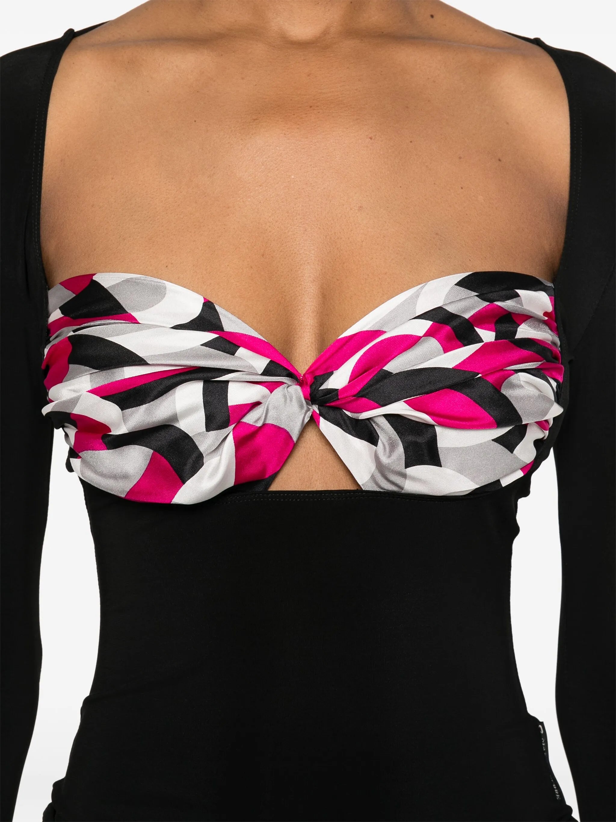 scarf-detailing blouse