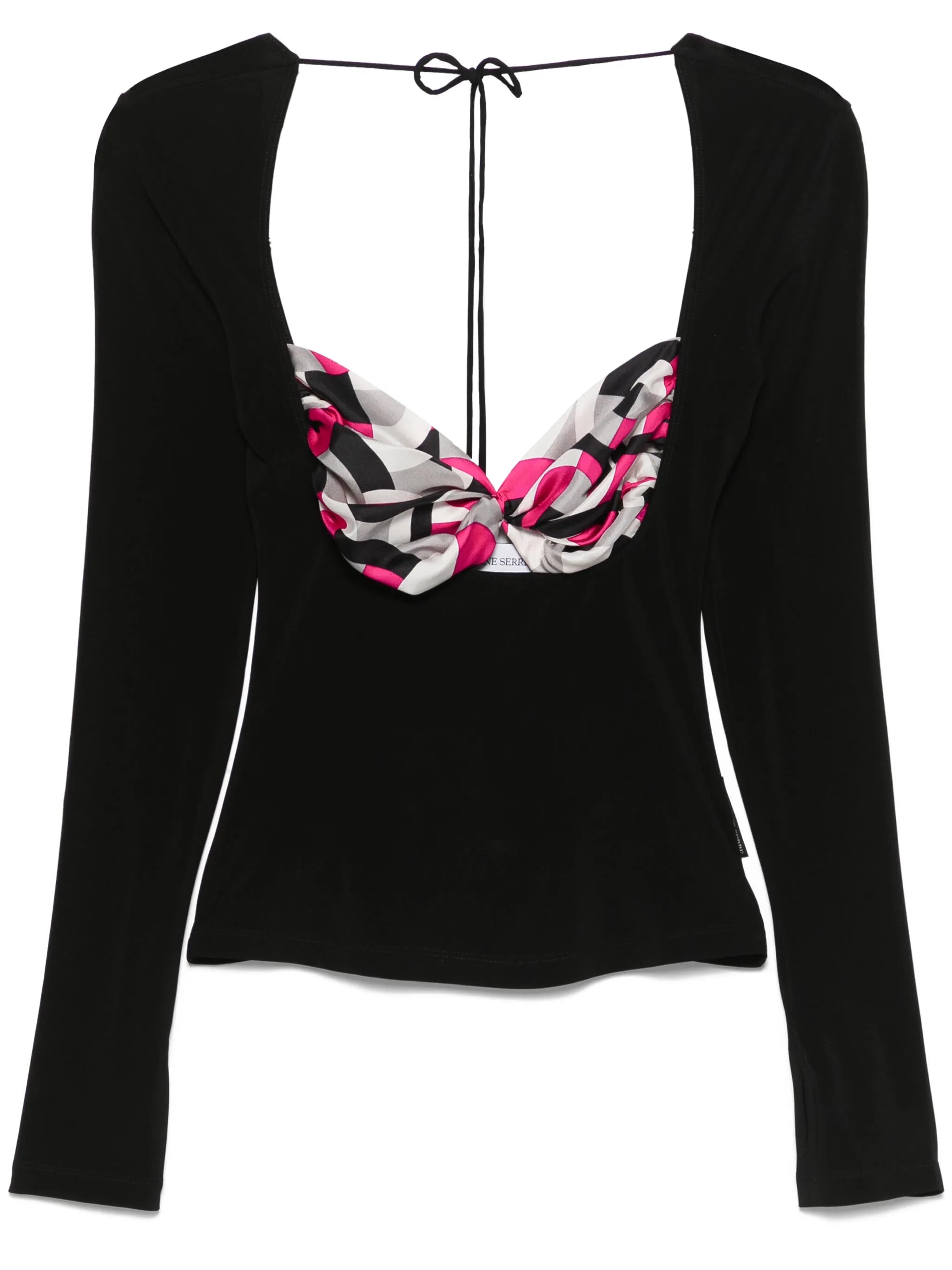 scarf-detailing blouse