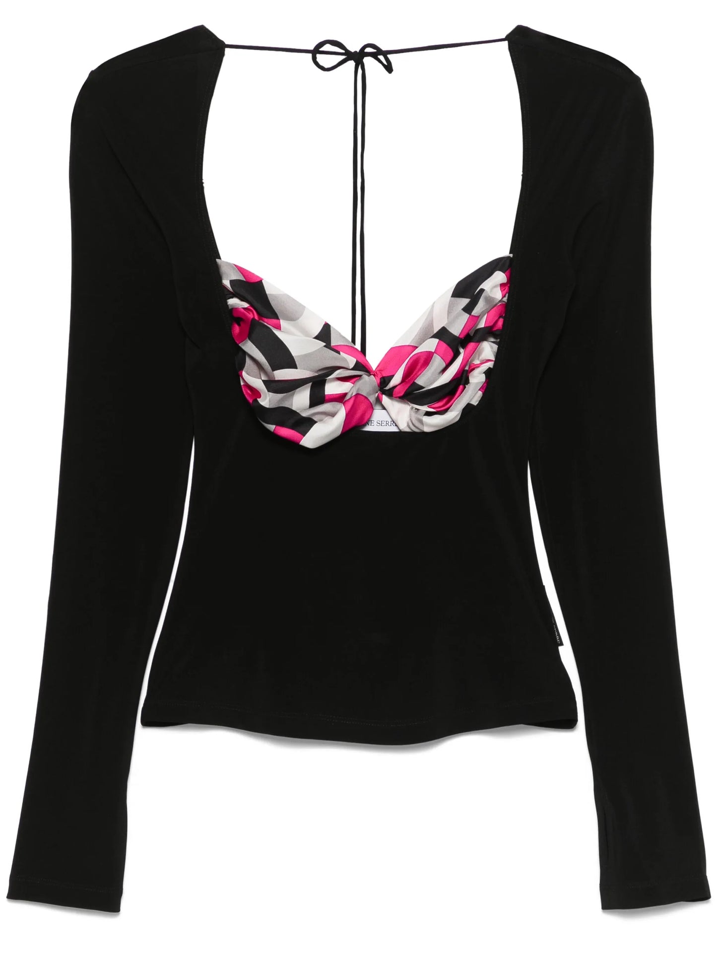 scarf-detailing blouse