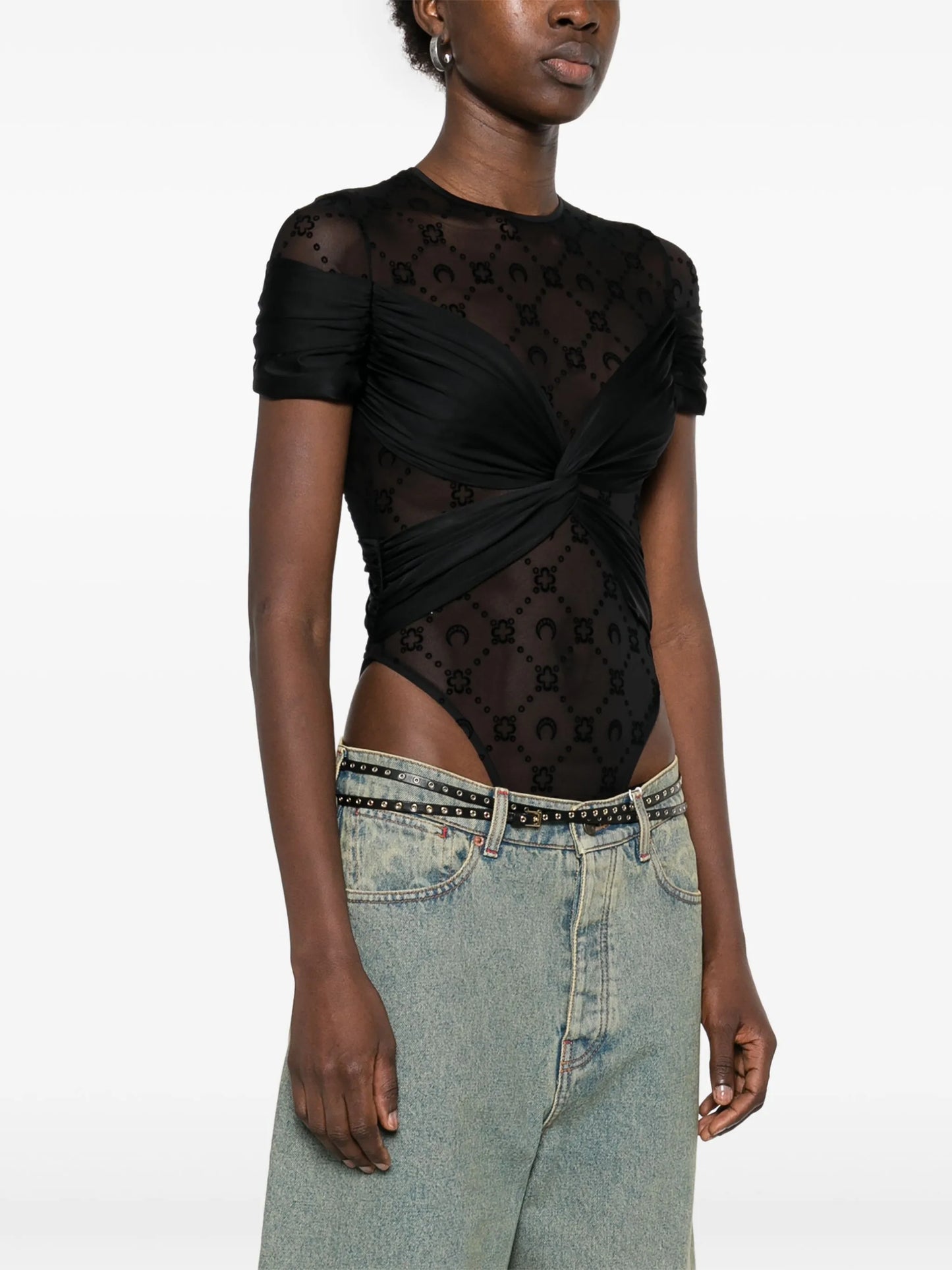 draped jersey bodysuit