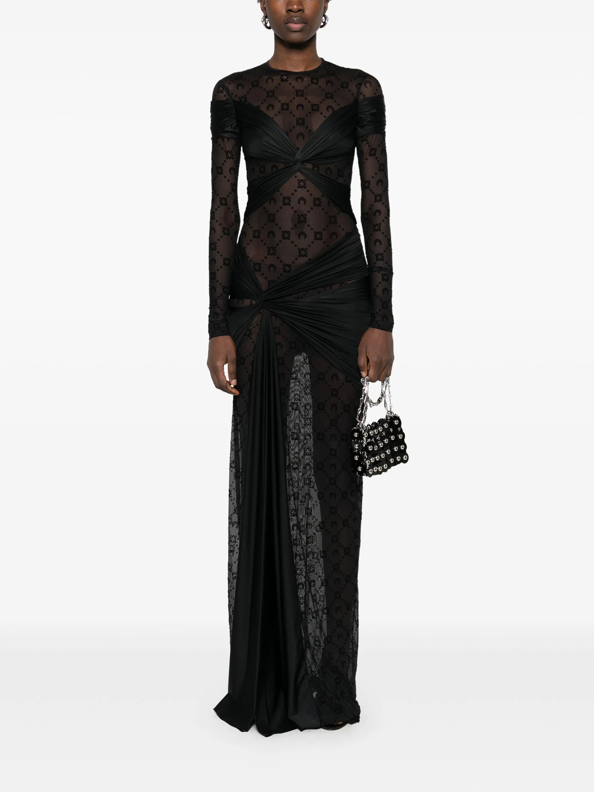 draped jersey maxi dress