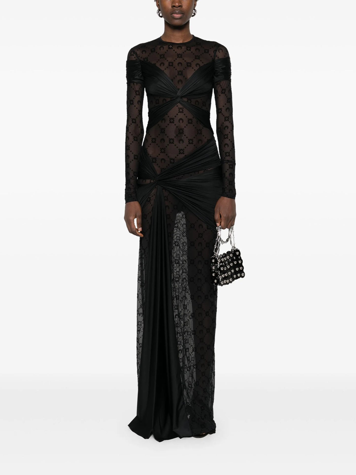 draped jersey maxi dress