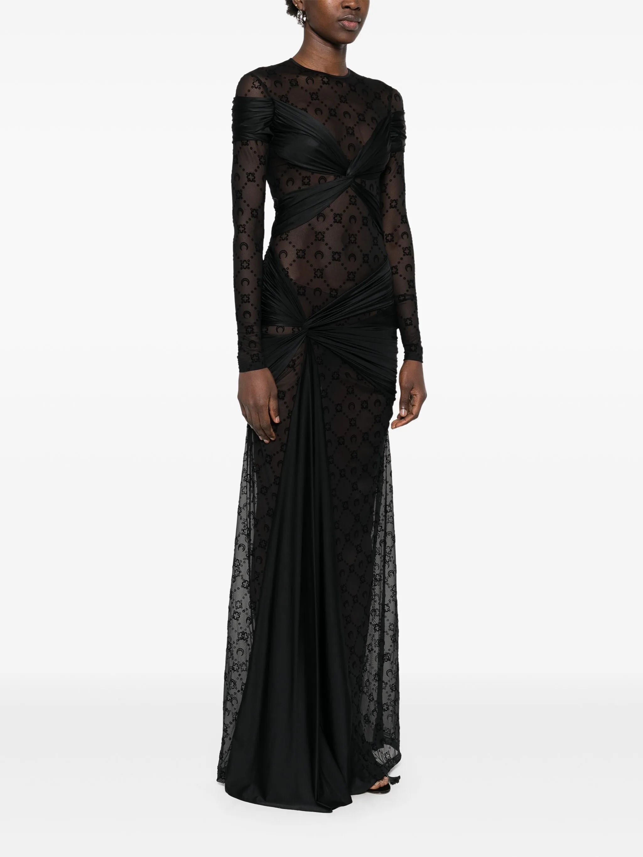 draped jersey maxi dress
