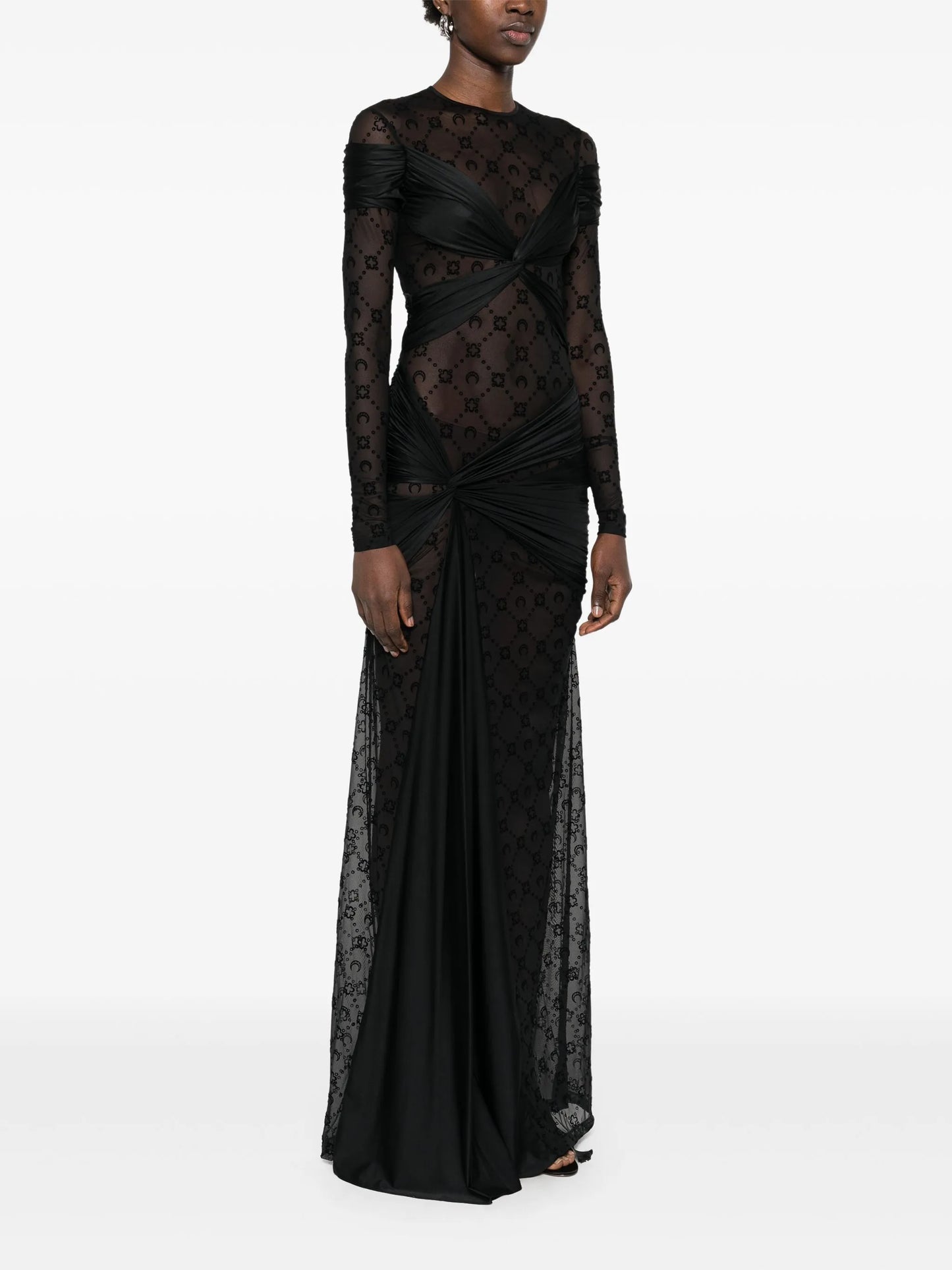draped jersey maxi dress