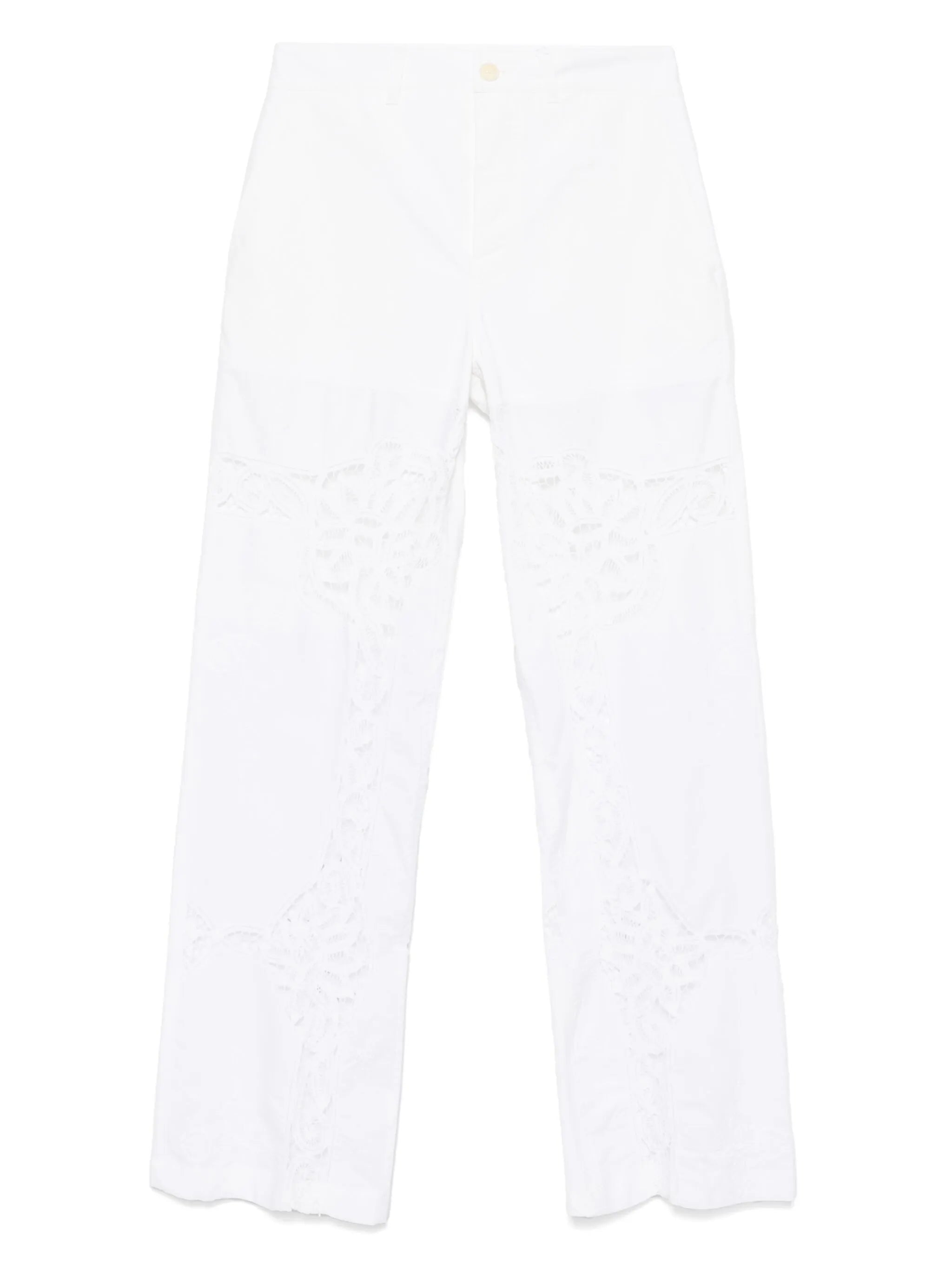 lace-panel trousers