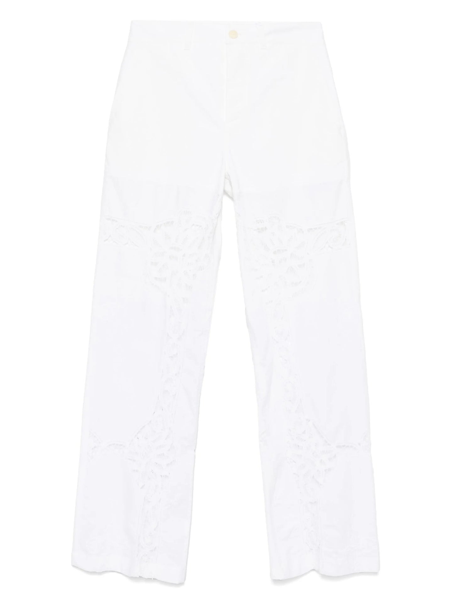 lace-panel trousers