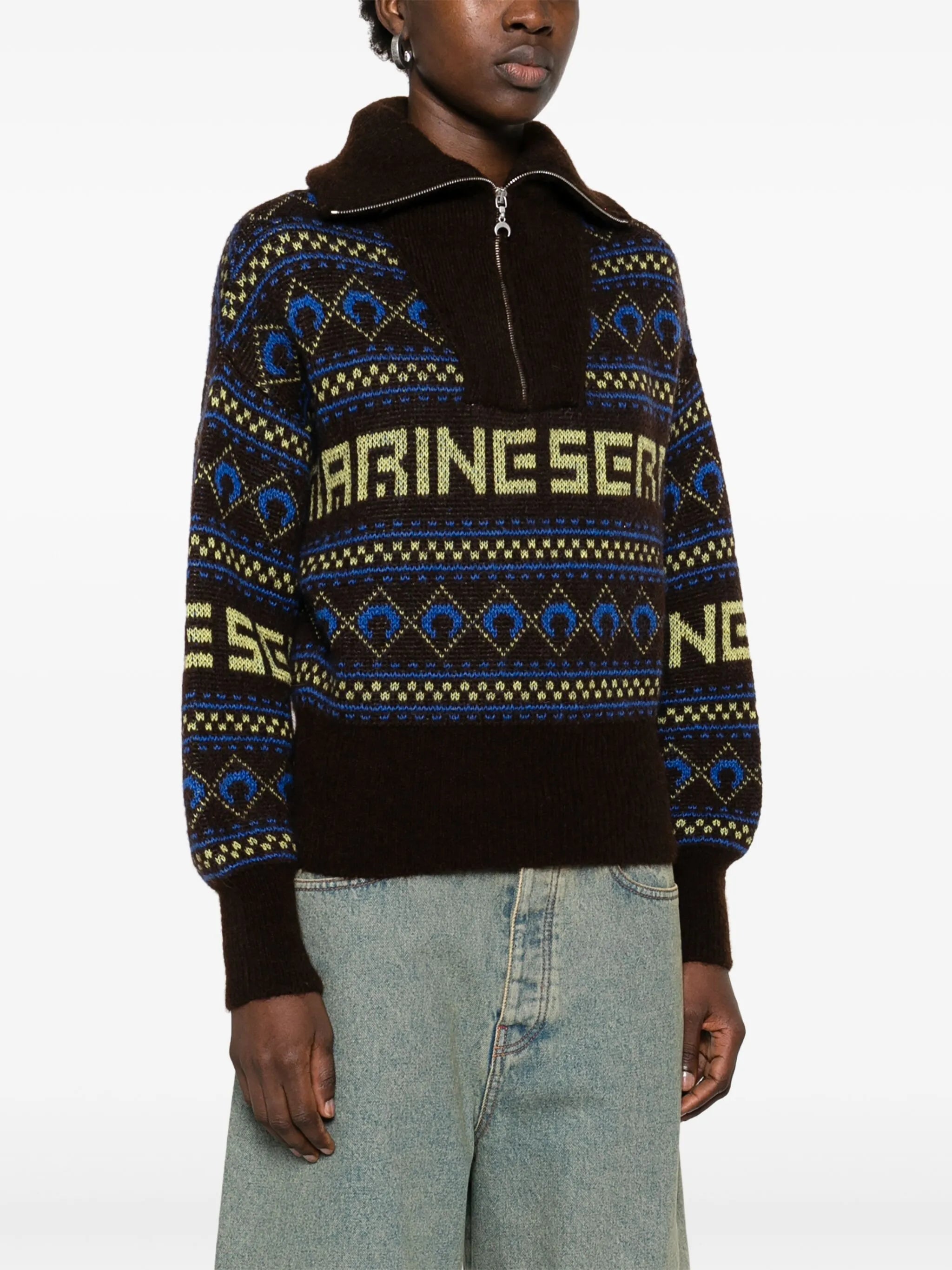 jacquard knit sweater