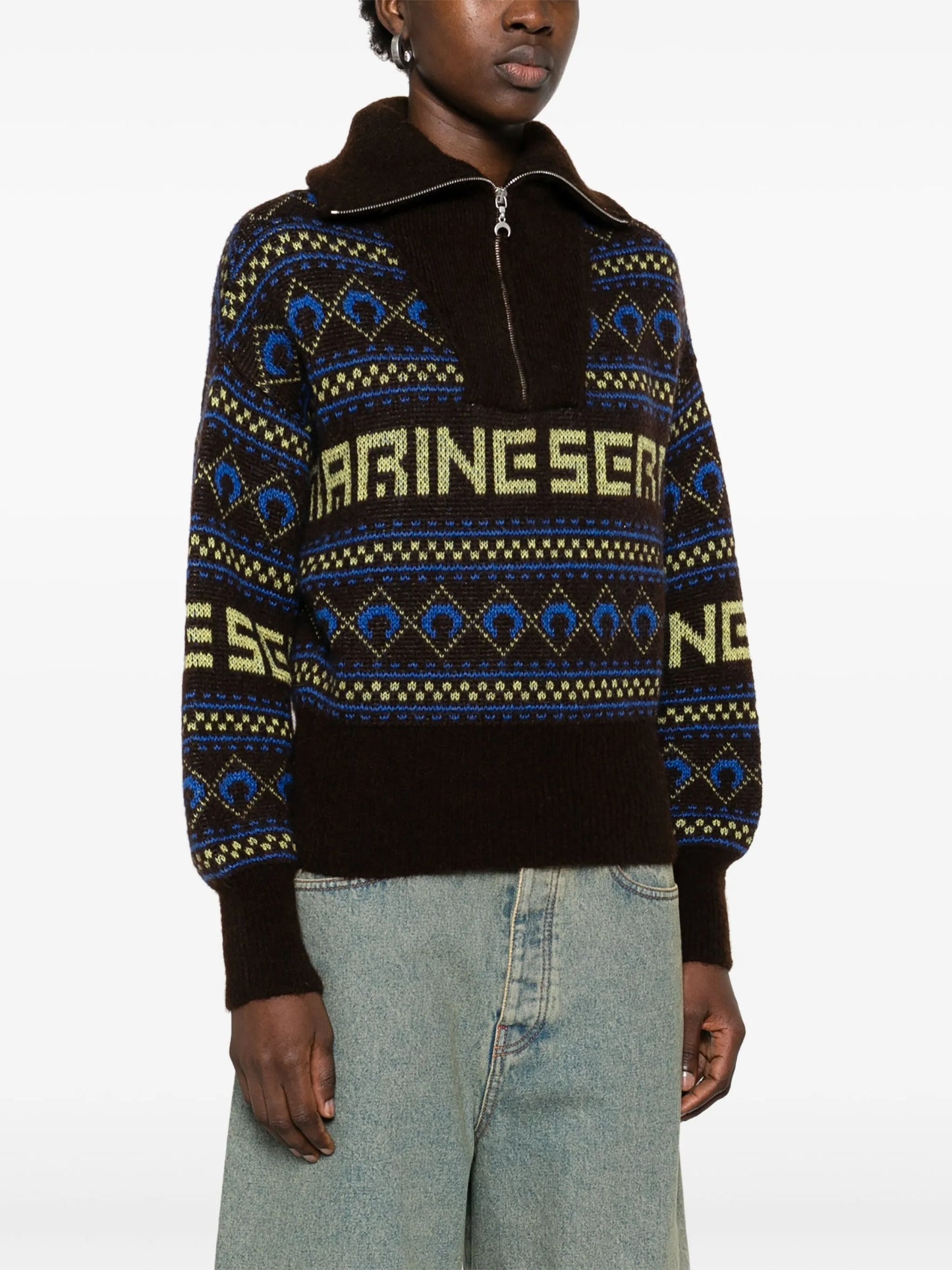 jacquard knit sweater