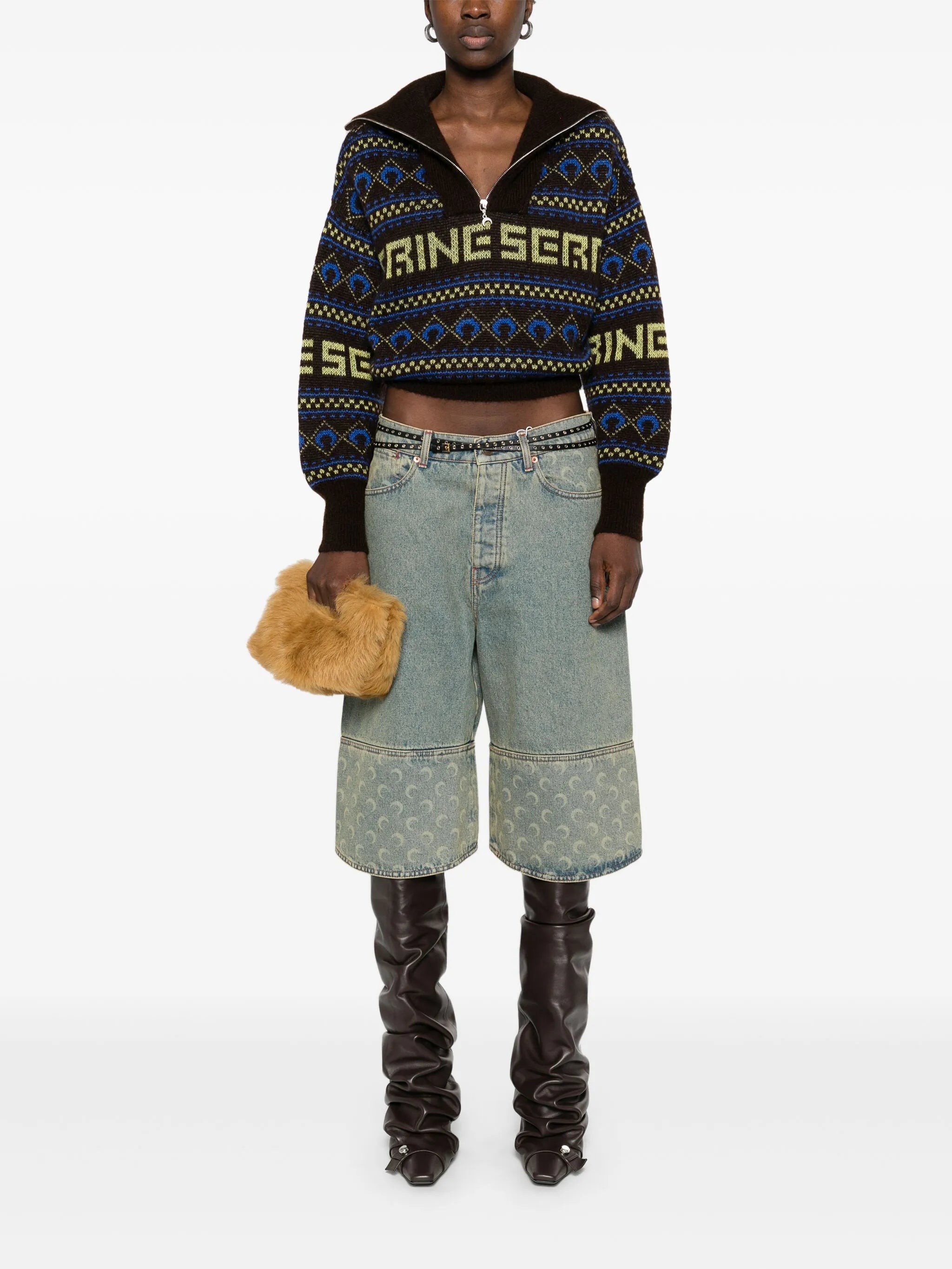jacquard knit sweater