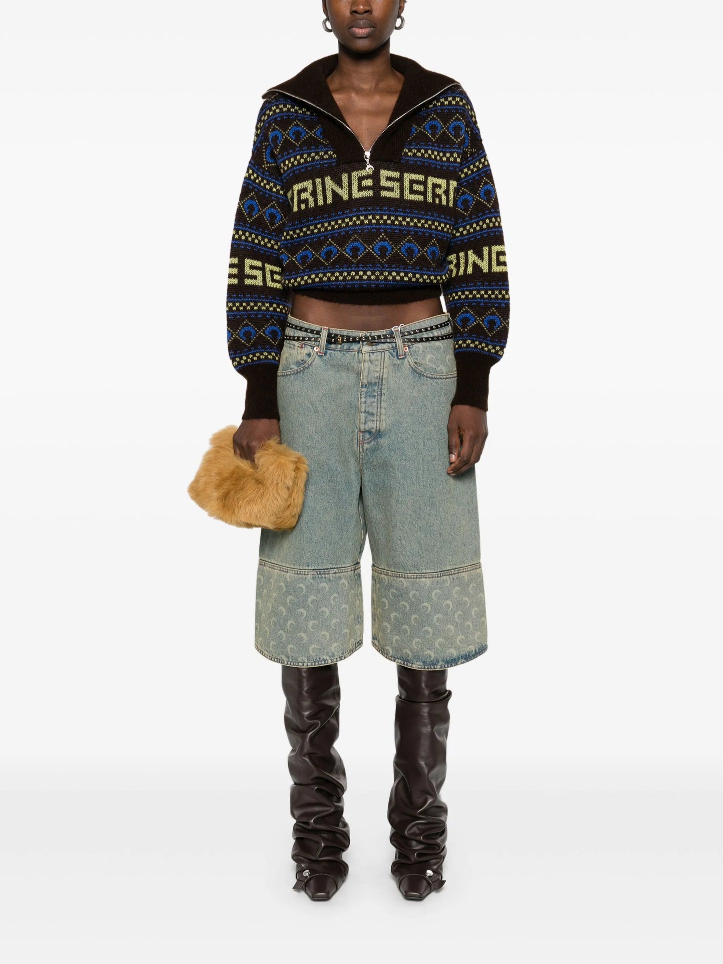 jacquard knit sweater