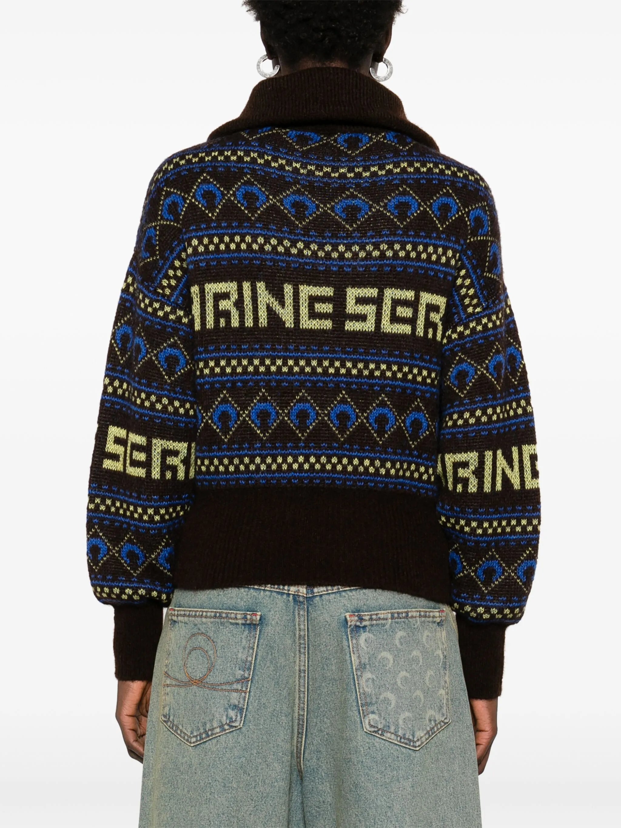 jacquard knit sweater
