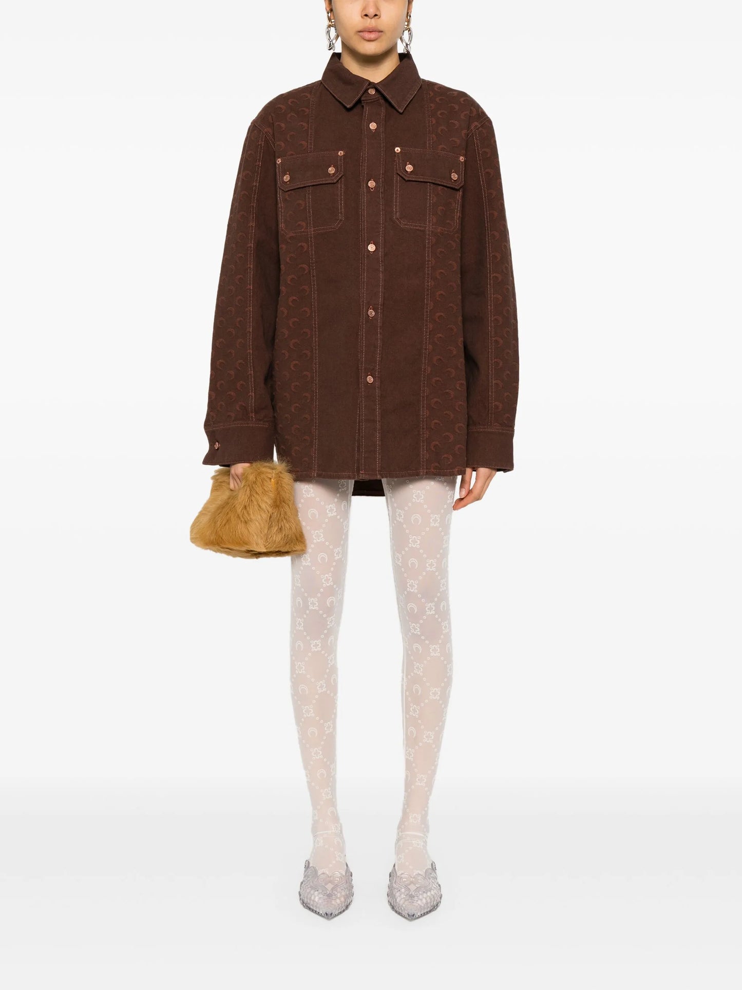 Moon-jacquard shirt
