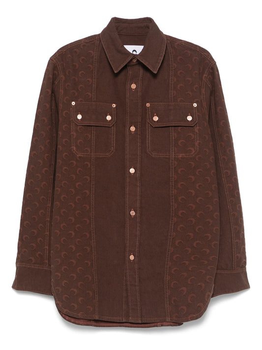 Moon-jacquard shirt