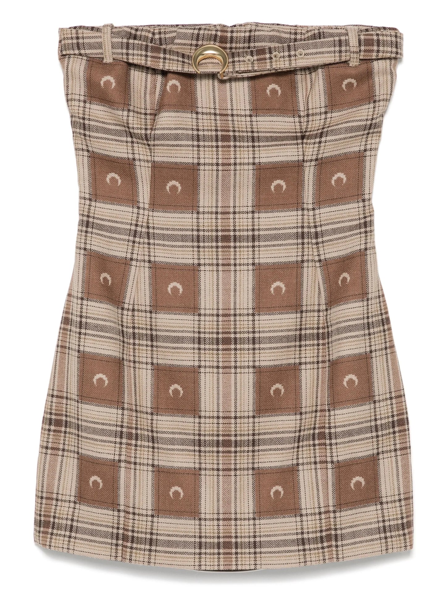 moon check-jacquard mini dress