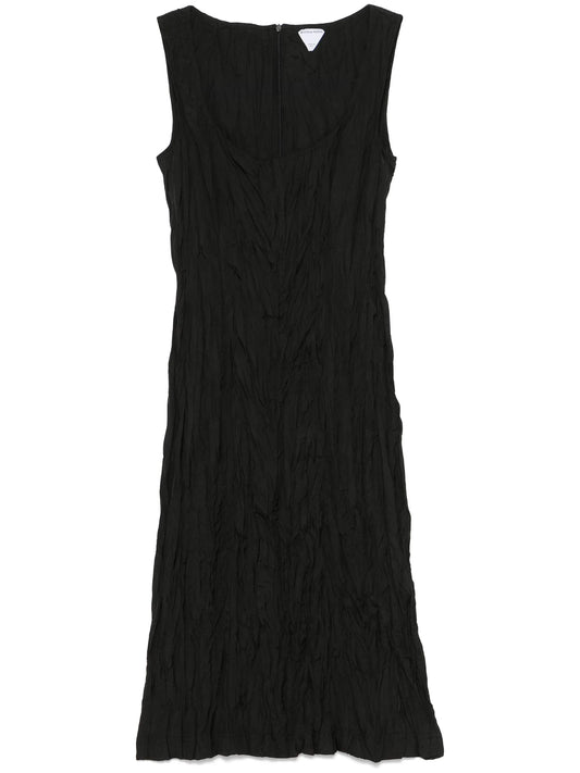 crinkled midi dress