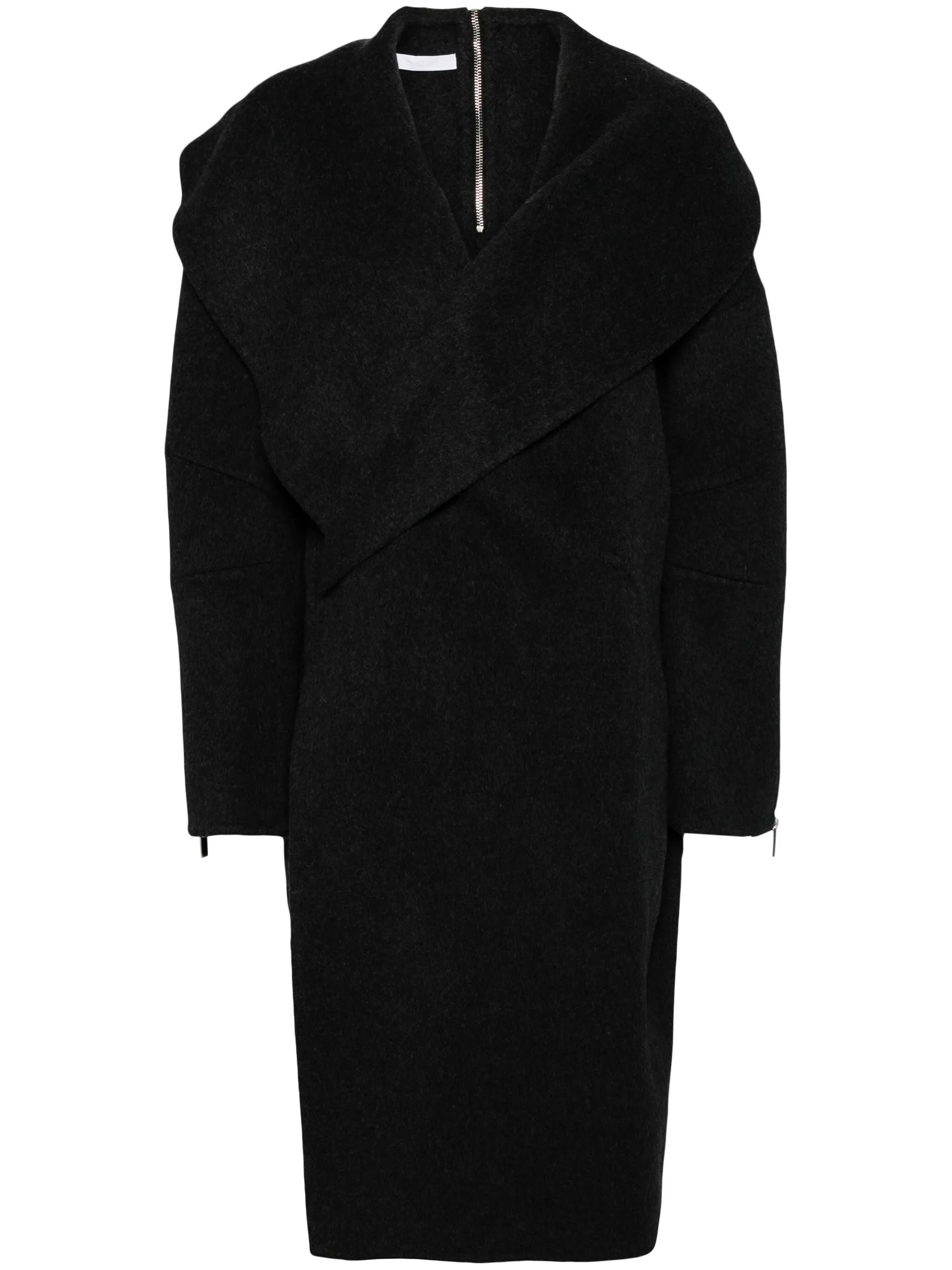 zip-details wool coat