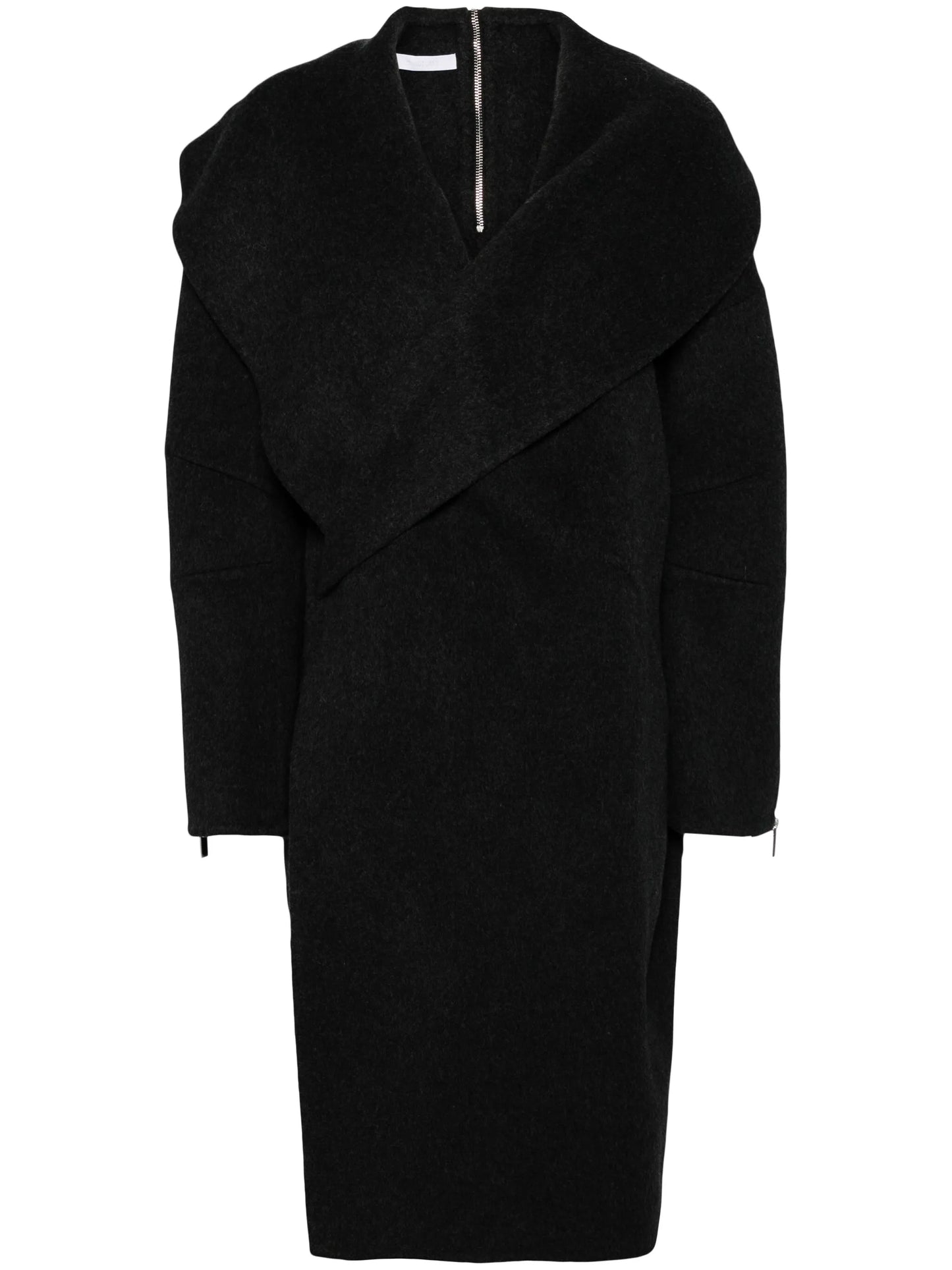 zip-details wool coat