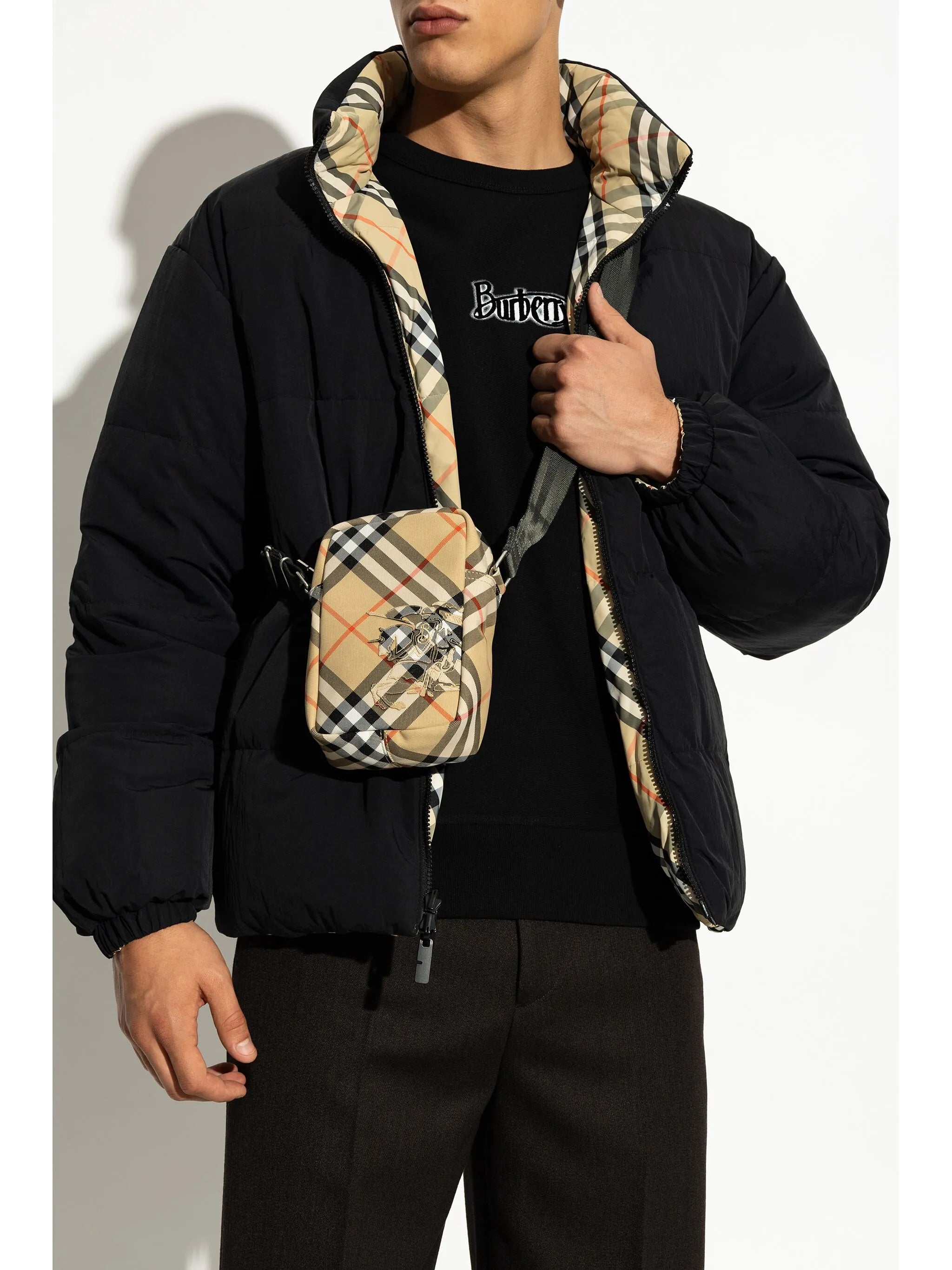 Check-pattern messenger bag
