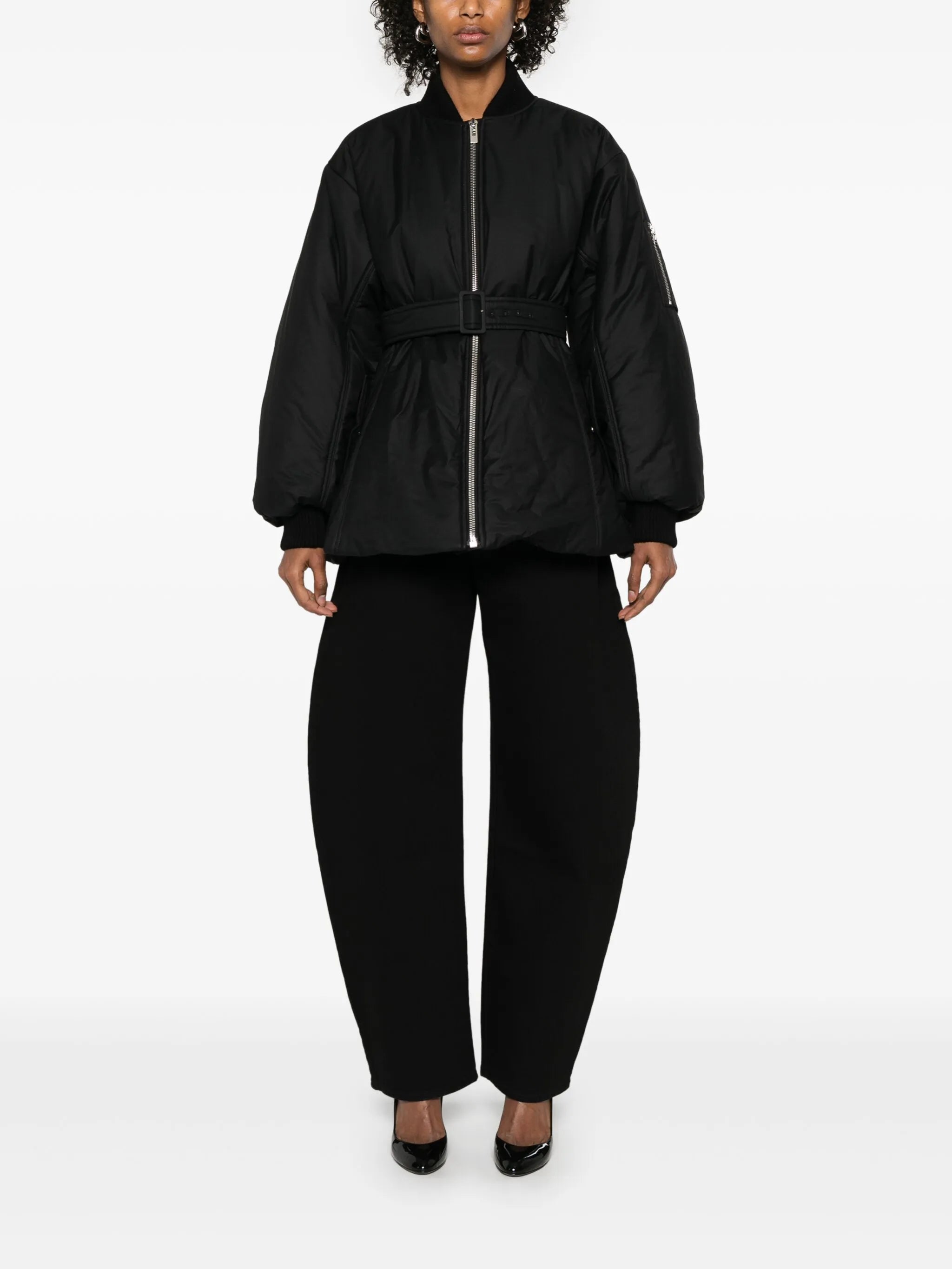 belted bomber jacket