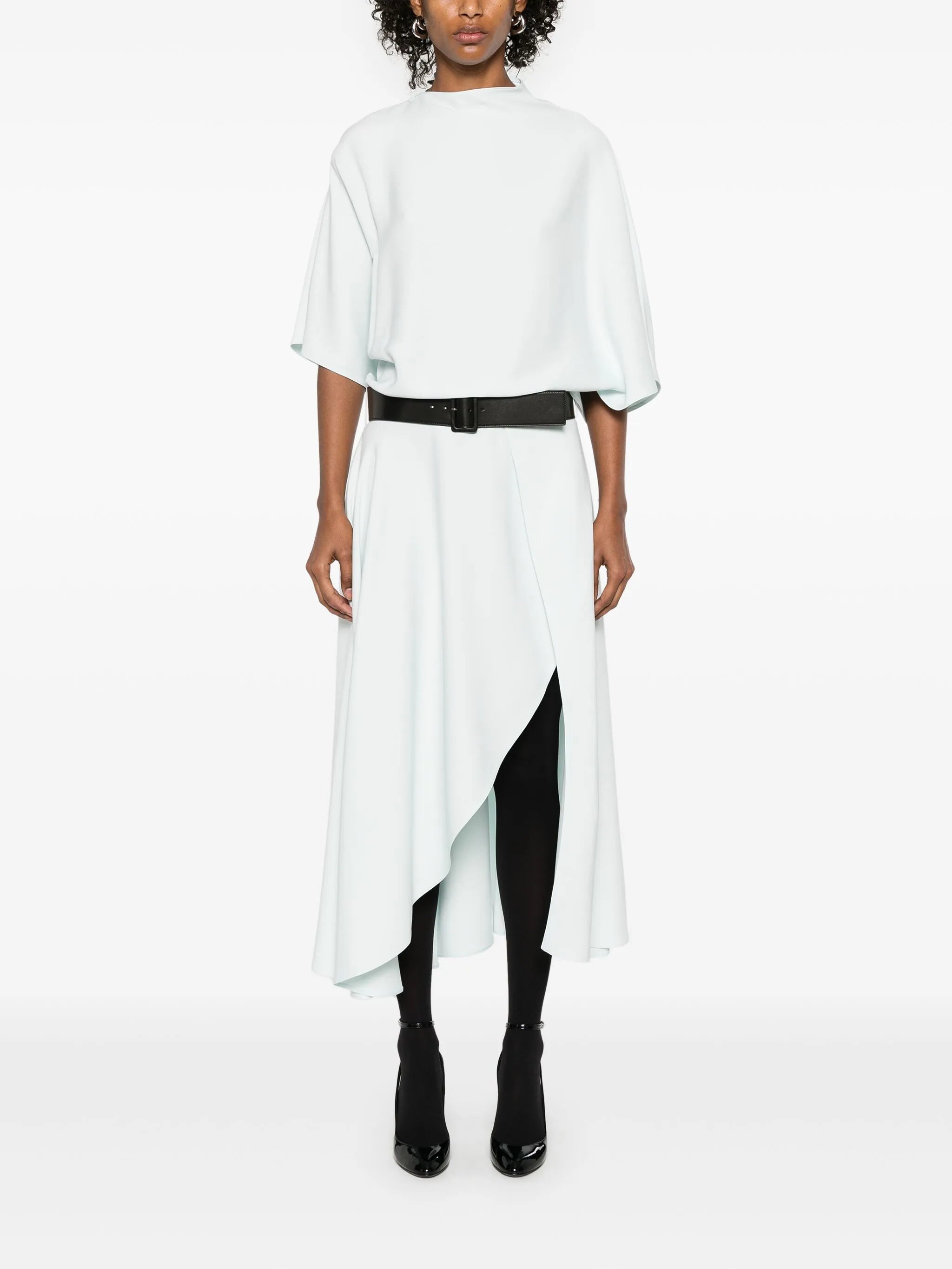 stretch-cady maxi dress