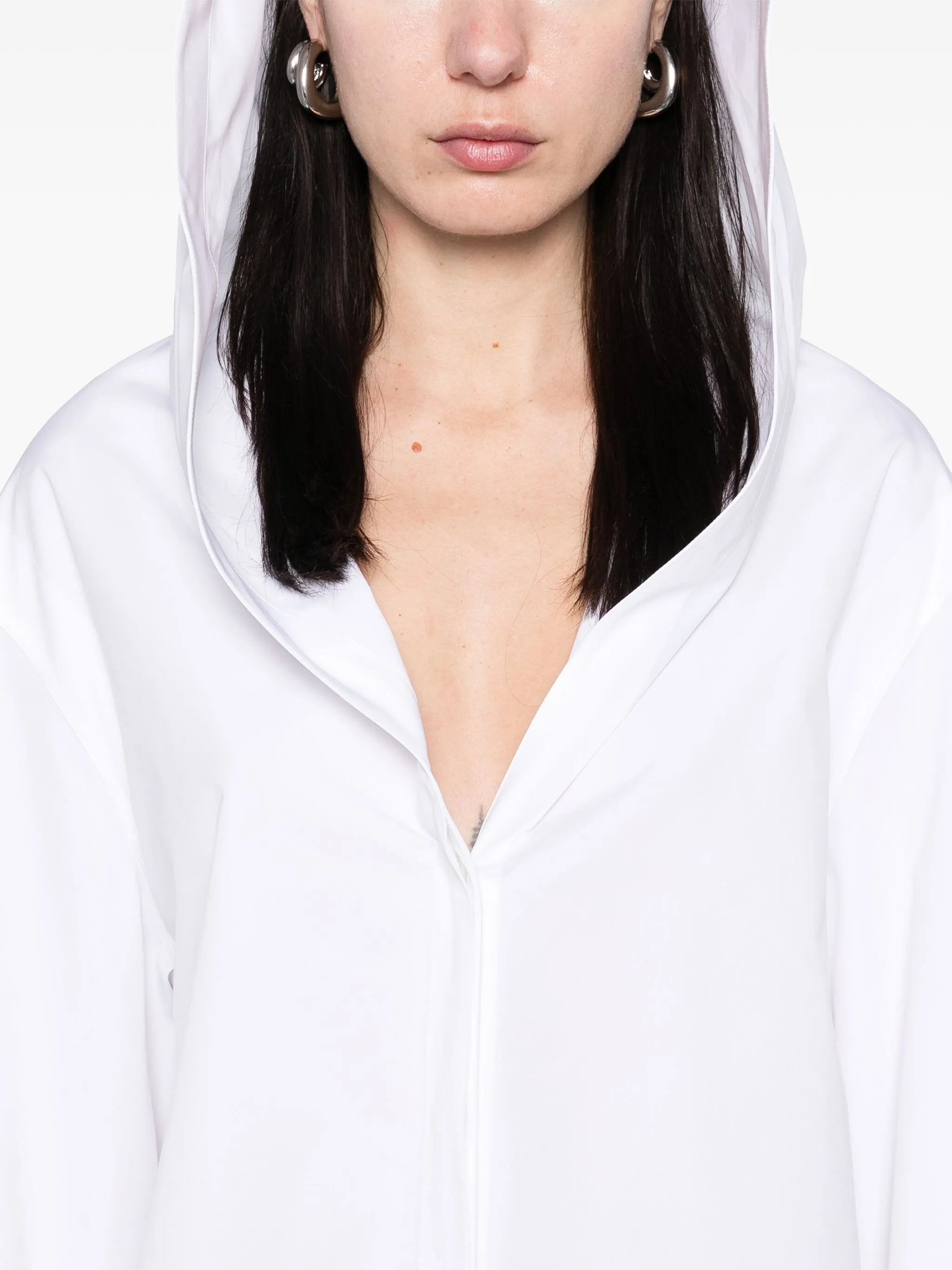 poplin hooded shirt