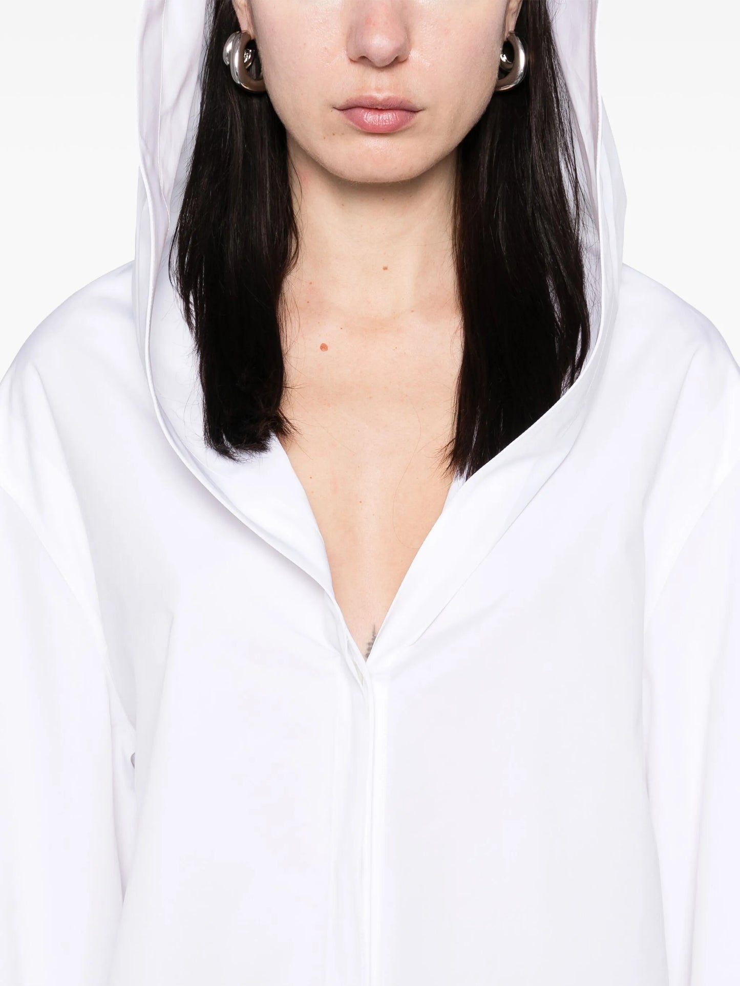 poplin hooded shirt