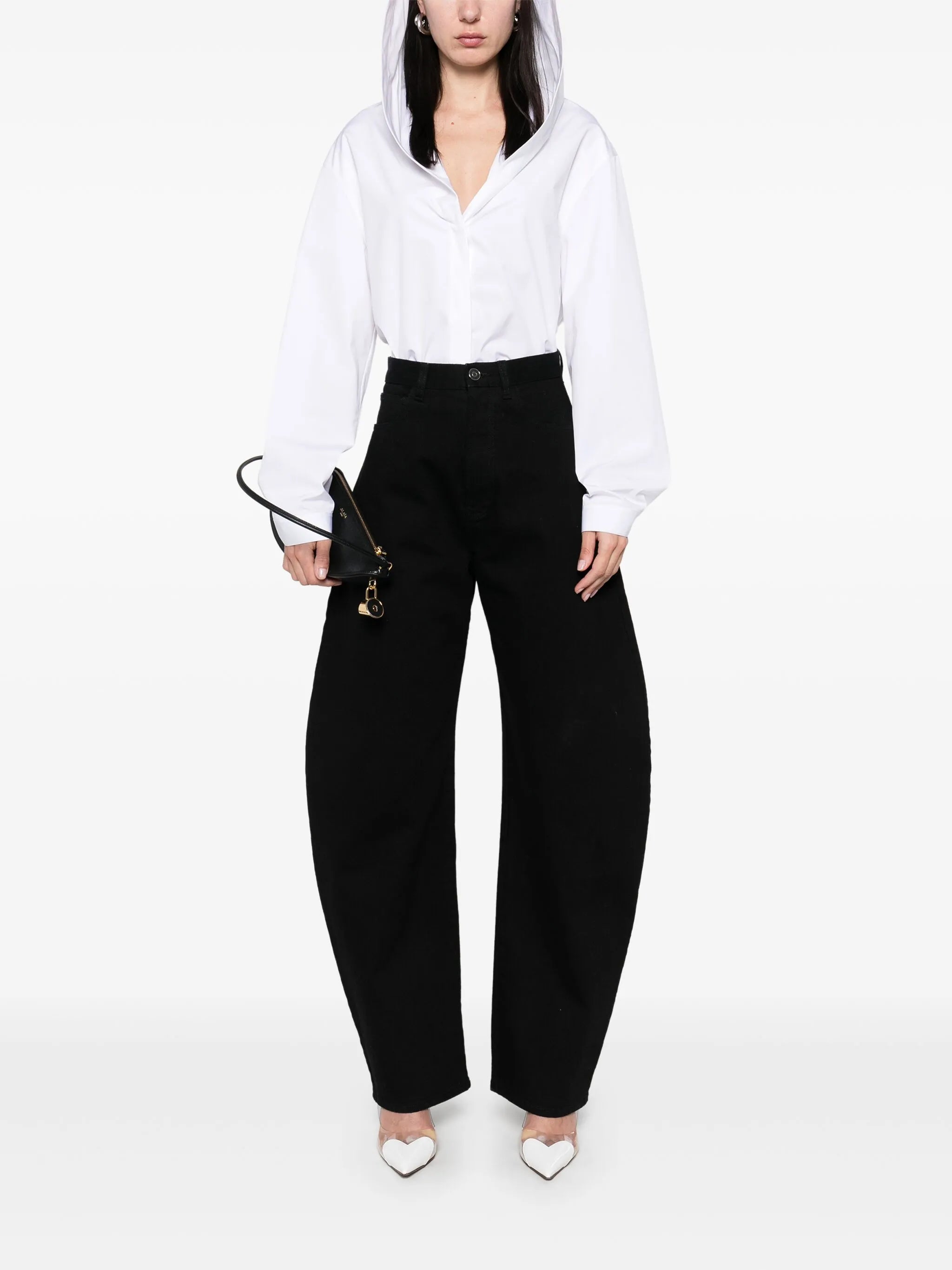 poplin hooded shirt