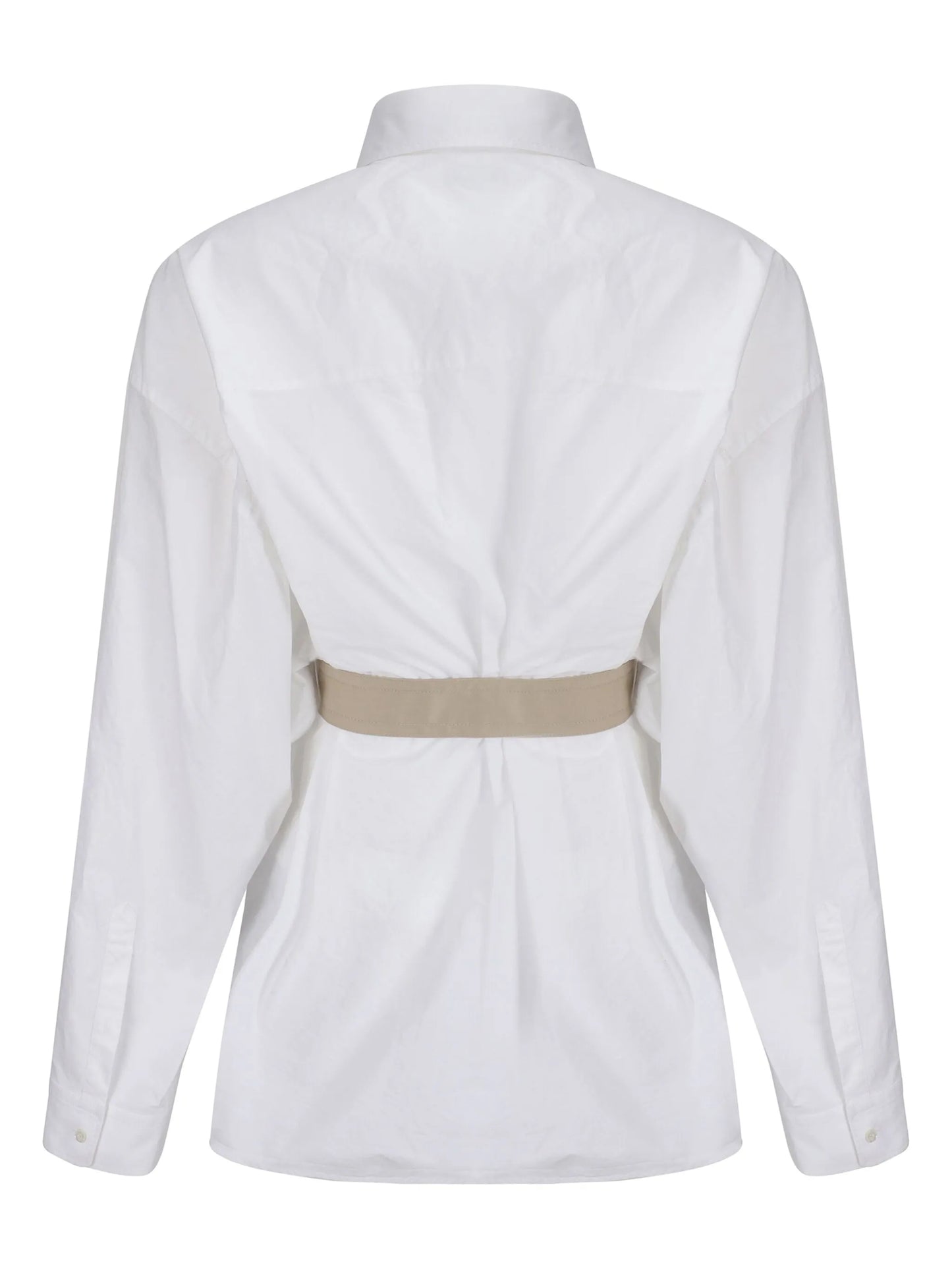 belted cotton shirt