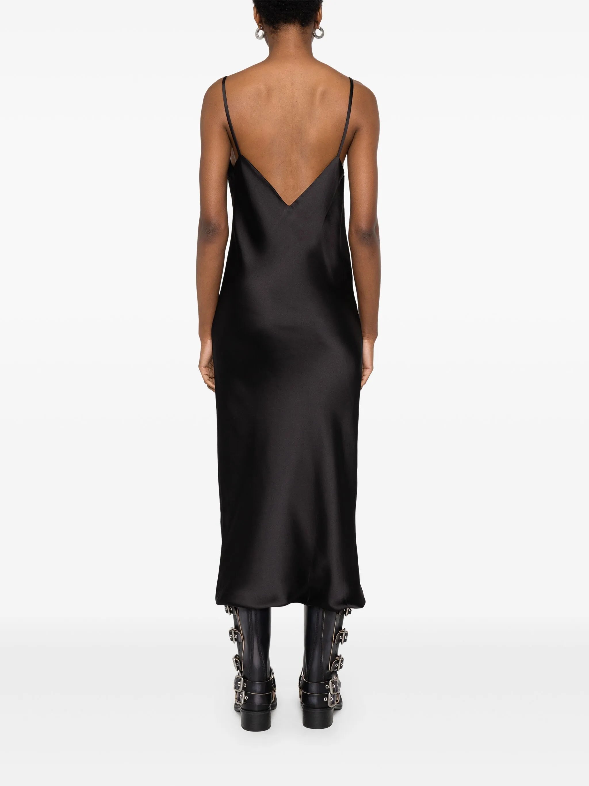 bias-cut slip midi dress