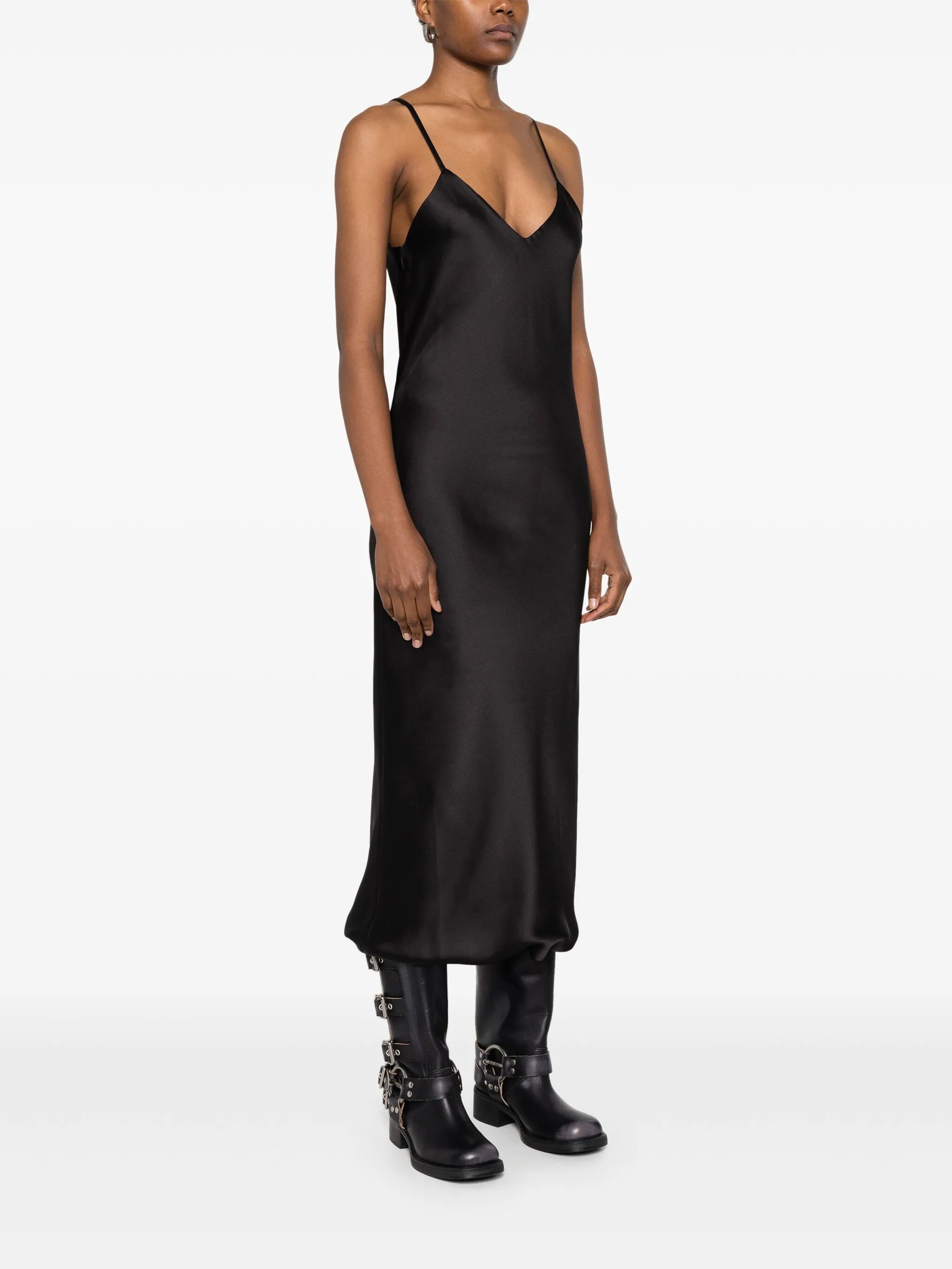 bias-cut slip midi dress