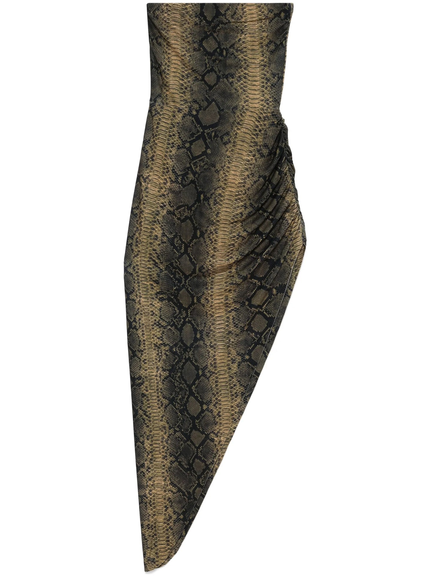 strapless side-drape gown